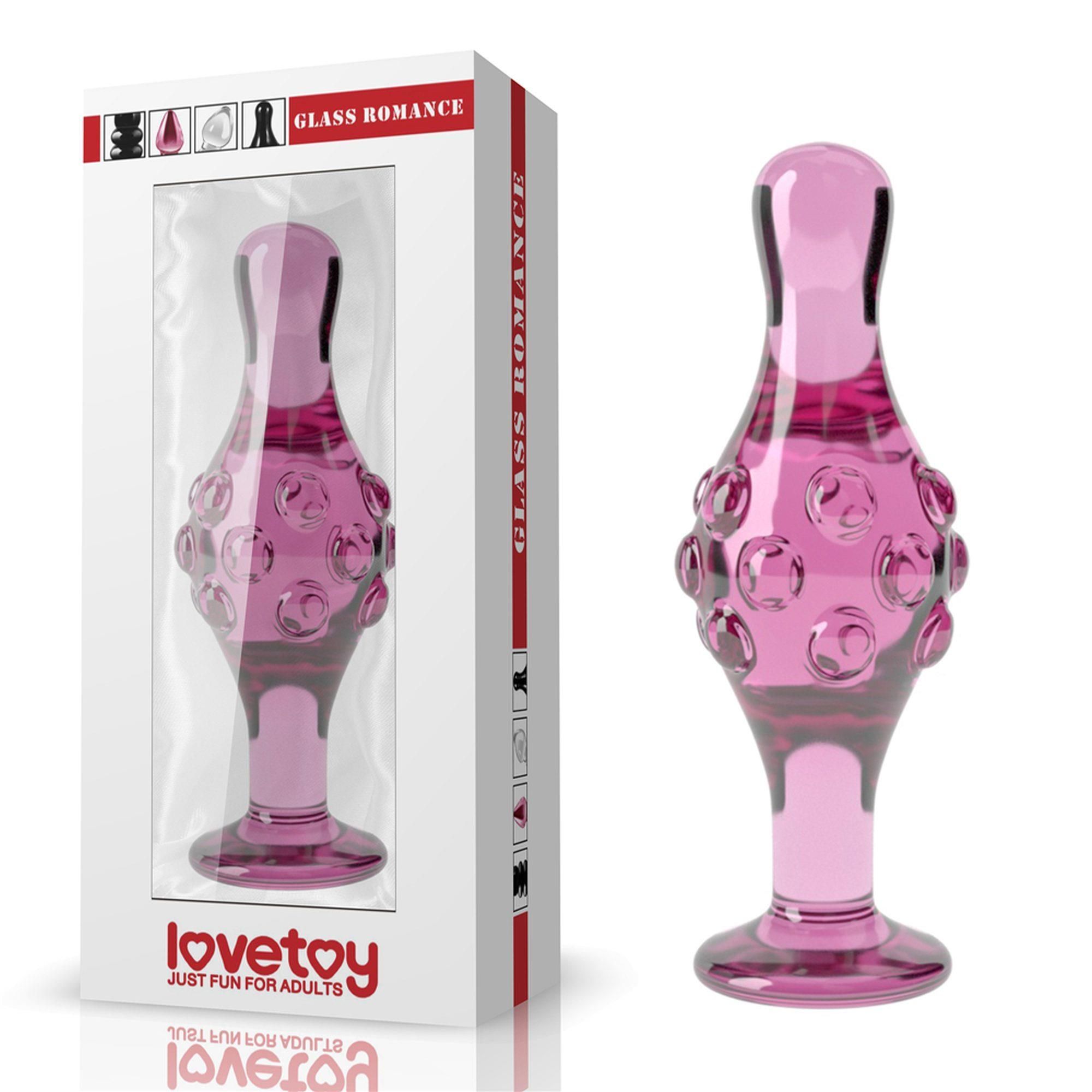 Анальна пробка Lovetoy Glass Romance GS17, 11,3 см (рожевий)