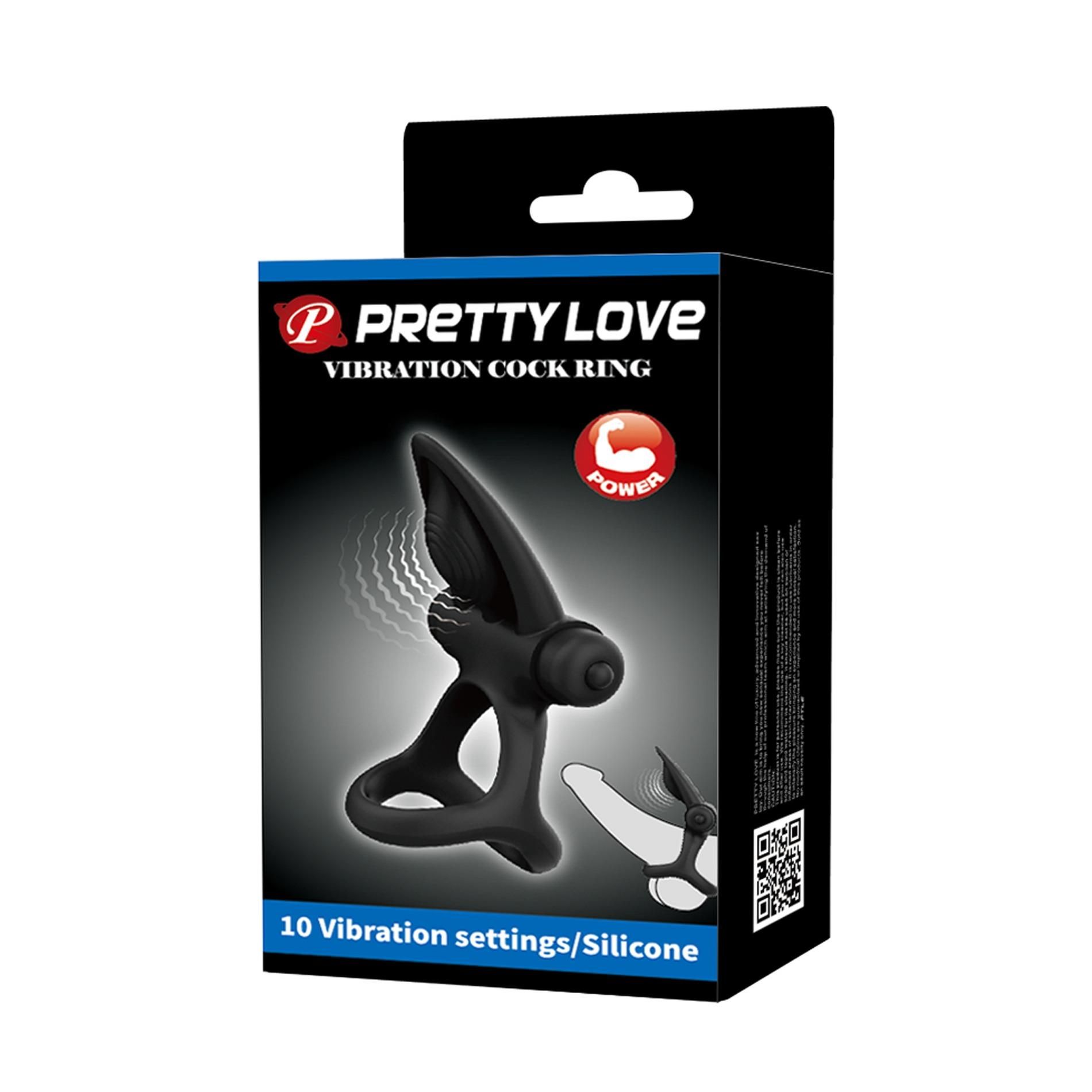 Эрекционное кольцо Pretty Love Vibration Cock Ring, 9,9 см (черный)