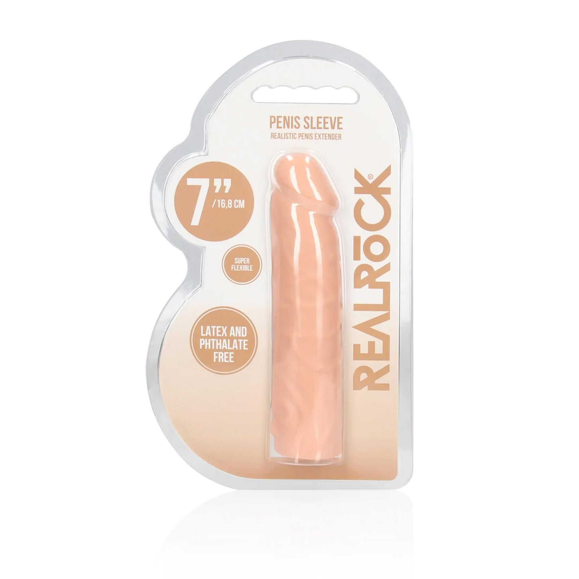 Насадка на пенис RealRock Penis Sheath, 16,8 см (телесный)