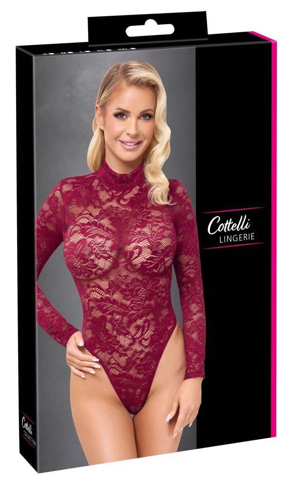 Боди Cottelli Collection Lace, M (бордовый)