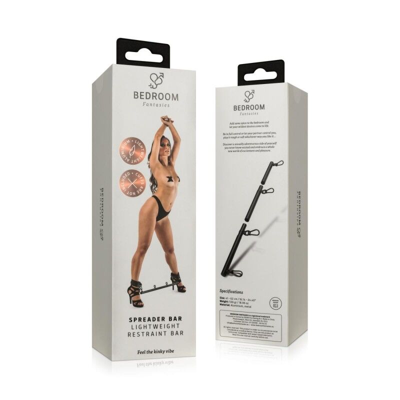 Bedroom Fantasies Adjustable Spreader Bar - Drążek rozpierający, Czarny, 62 cm