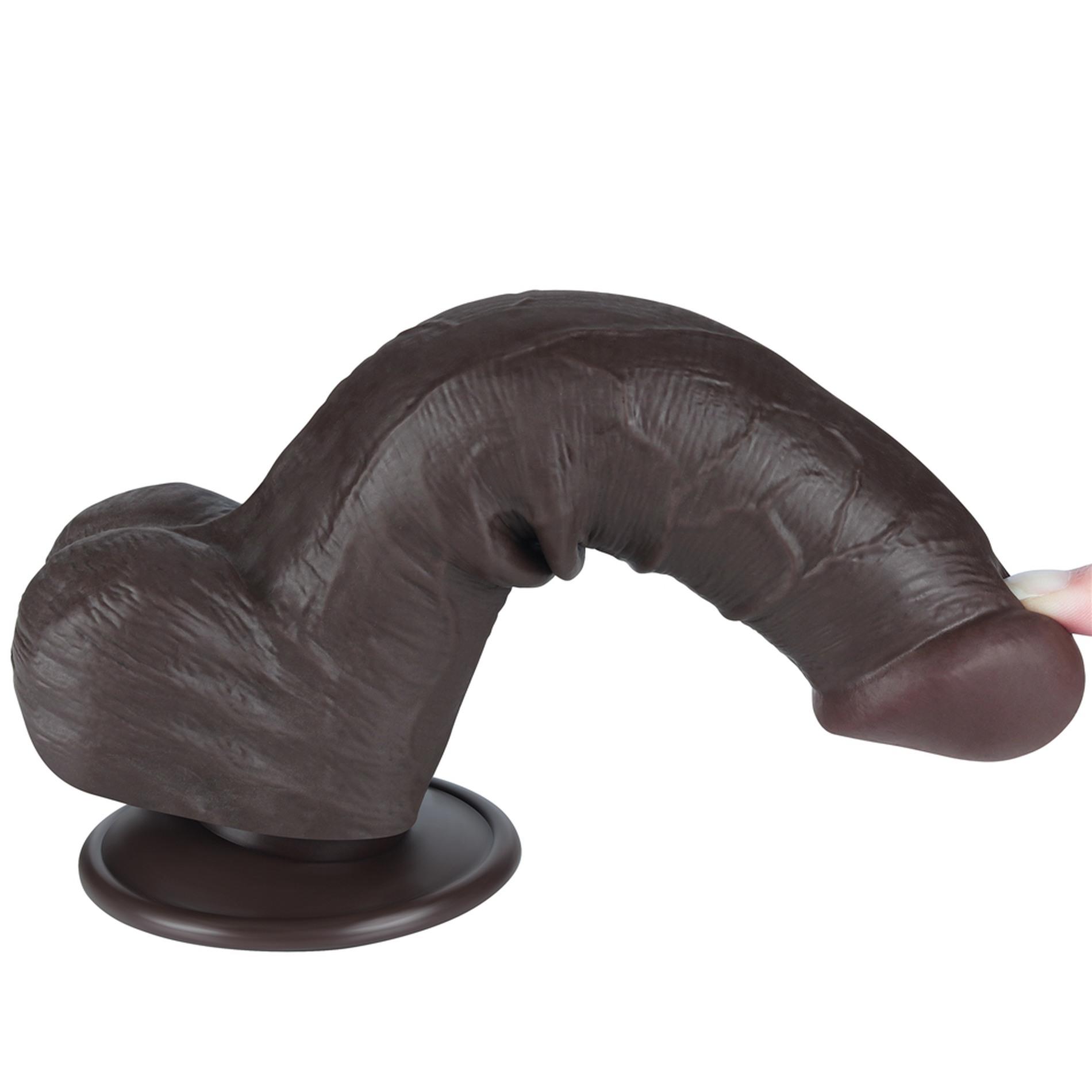 Фаллоимитатор Lovetoy Sliding-Skin Dual Layer Dong 8'', 20.8 см (черный)