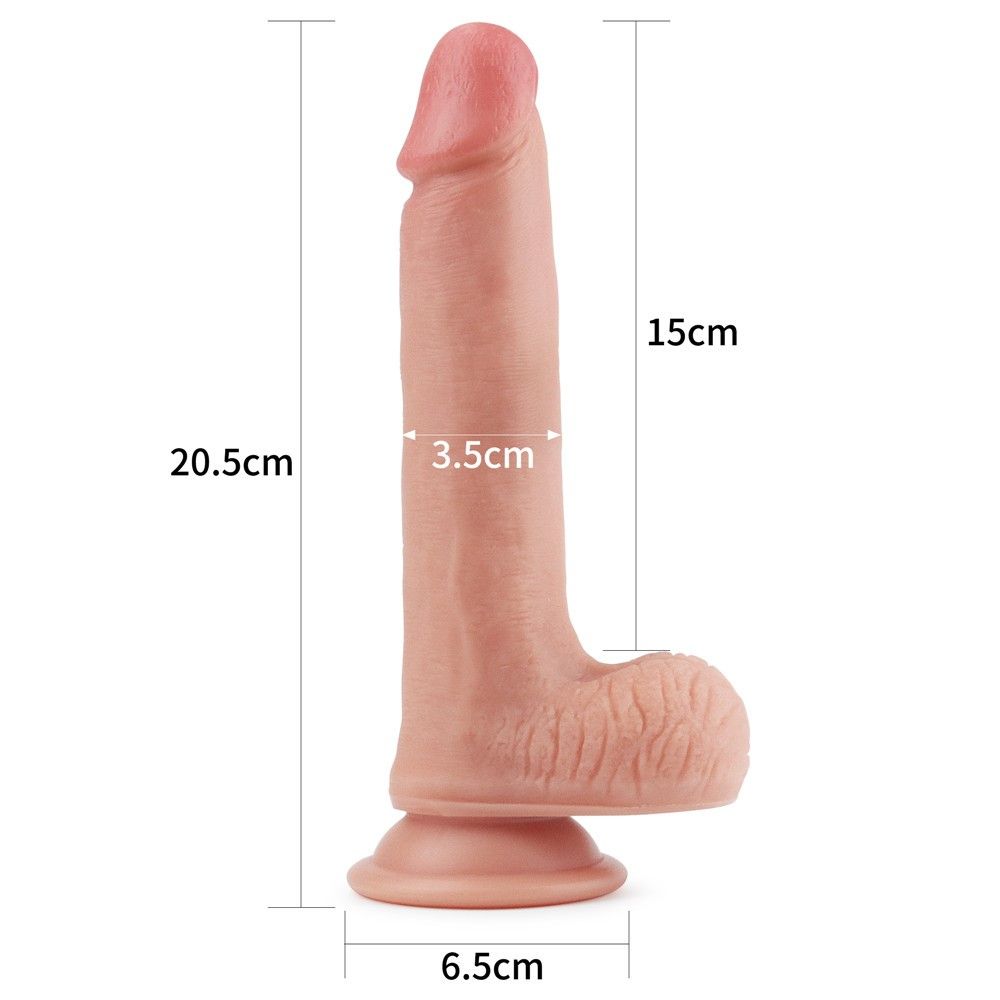 Фаллоимитатор Dual layered Platinum Silicone, 20,5 см (телесный)