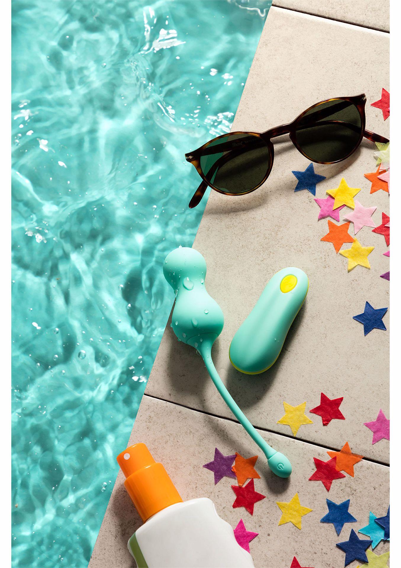 Вагинальные шарики с вибрацией Romp Cello, 18.2 см (бирюзовый)