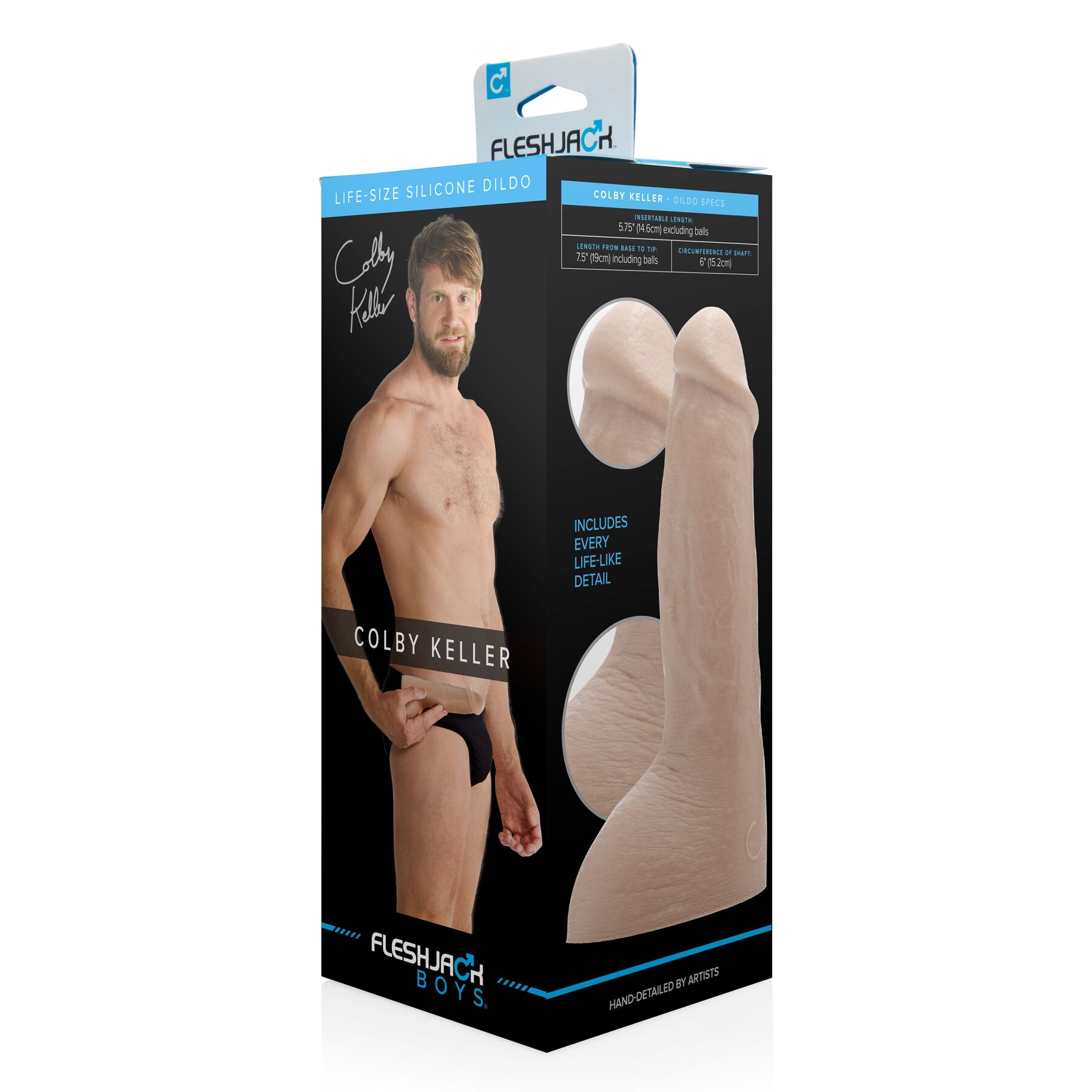Фаллоимитатор Fleshjack Boys: Colby Keller, 19,5 см (телесный)