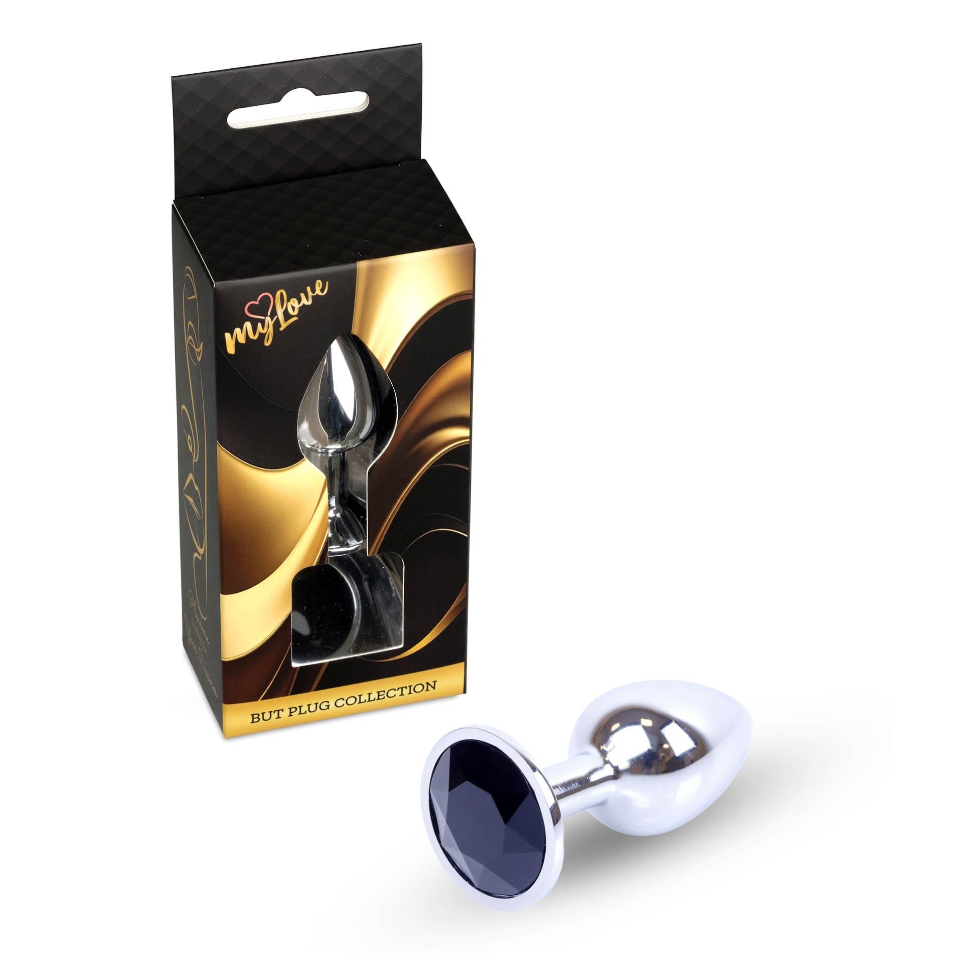 Korek analny MyLove Toys Jewelry Silver Plug, 7 cm (czarny)
