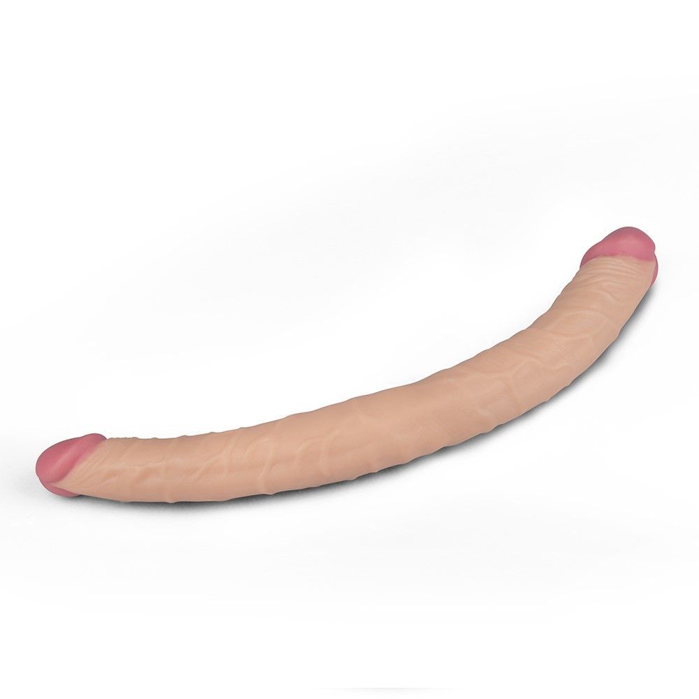 Двухсторонний фаллоимитатор LoveToy King Size Ladykiller, 36,5 см (телесный)