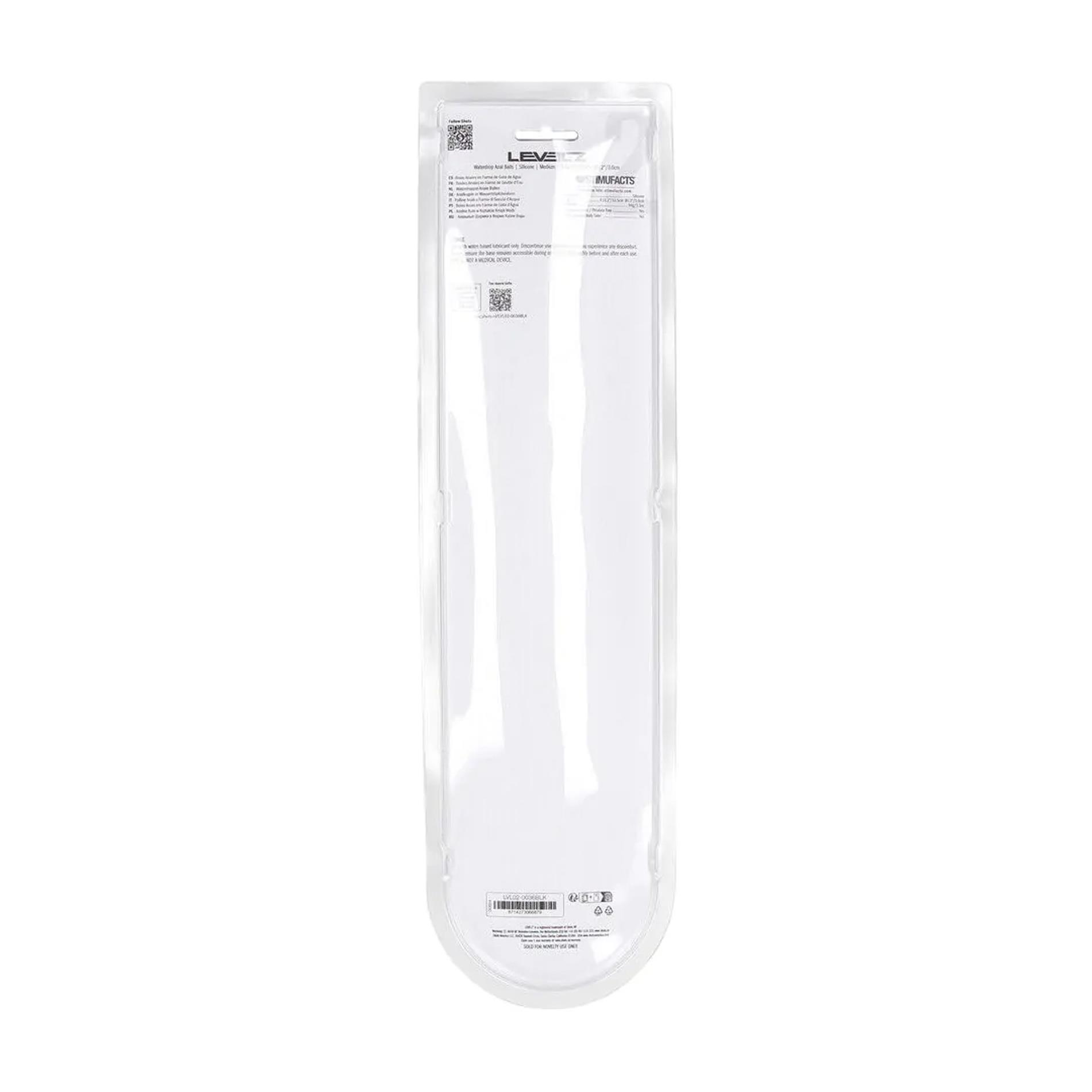 Анальные шарики Levelz by Shots Waterdrop Silicone Anal Balls M, 30 см (черный)