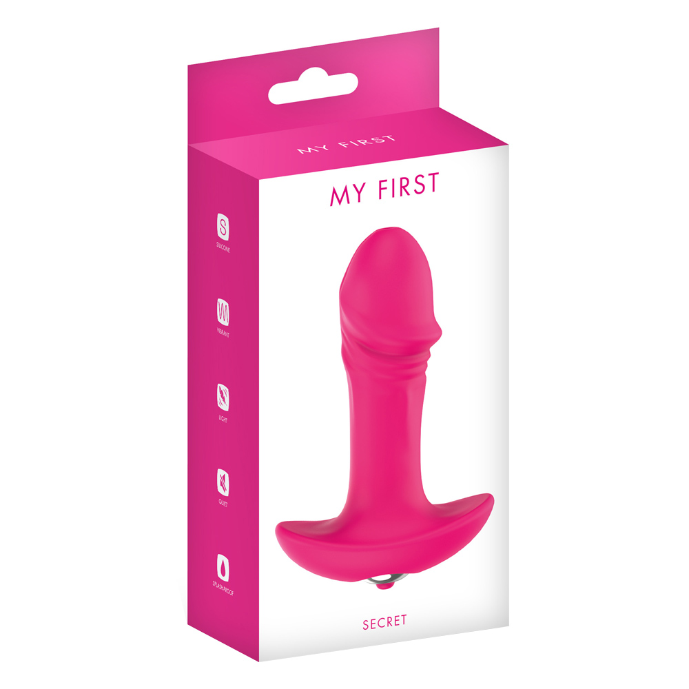 Korek analny z wibracjami My First Secret, 10 cm (różowy)
