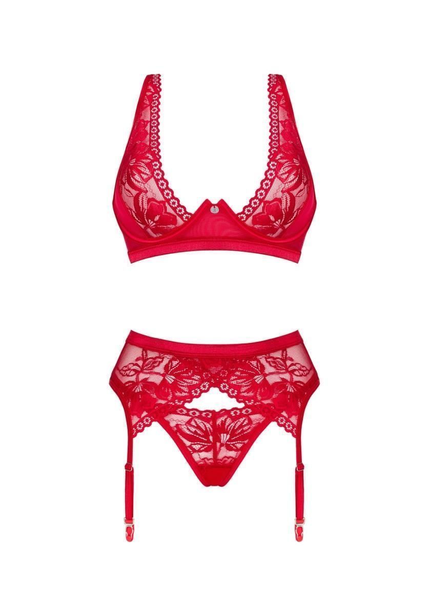 Комплект белья Obsessive Lacelove, M/L (красный)
