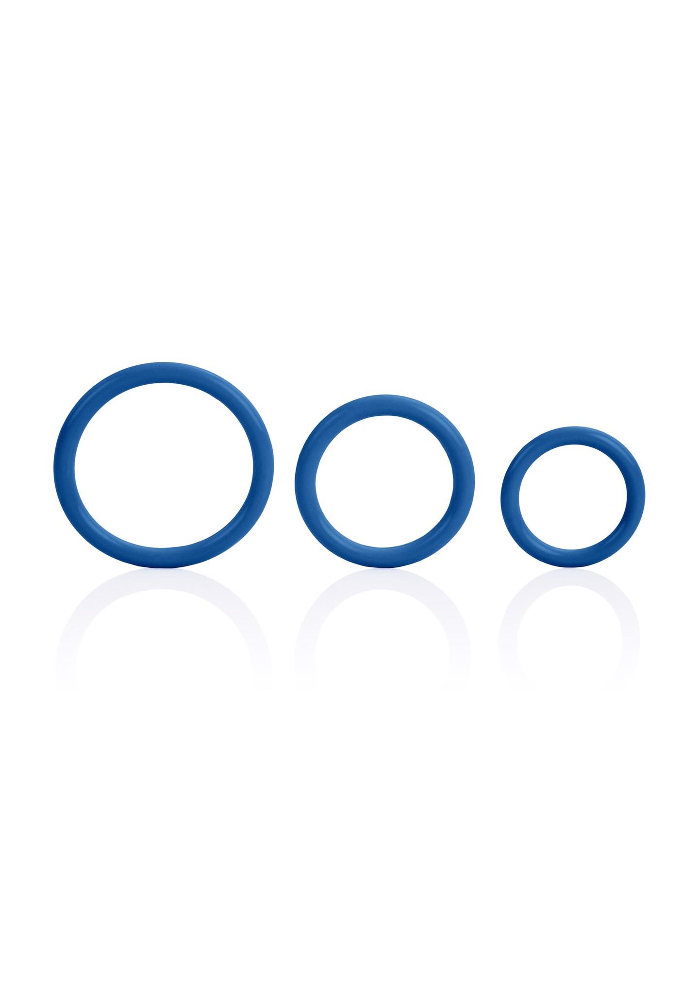 Эрекционное кольцо Calexotics Tri-Rings, 3 шт (синий)