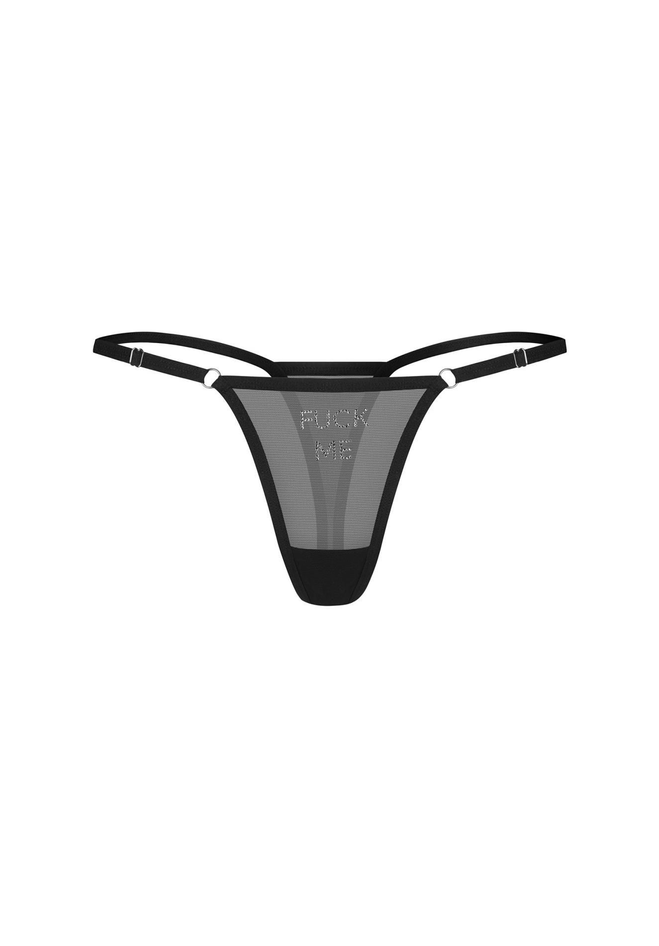 Стринги Obsessive Violami Me, L/XL (черный)