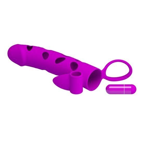 Насадка на пенис Pretty Love Vibrating Penis Sleeve, 15,2 см (розовый)