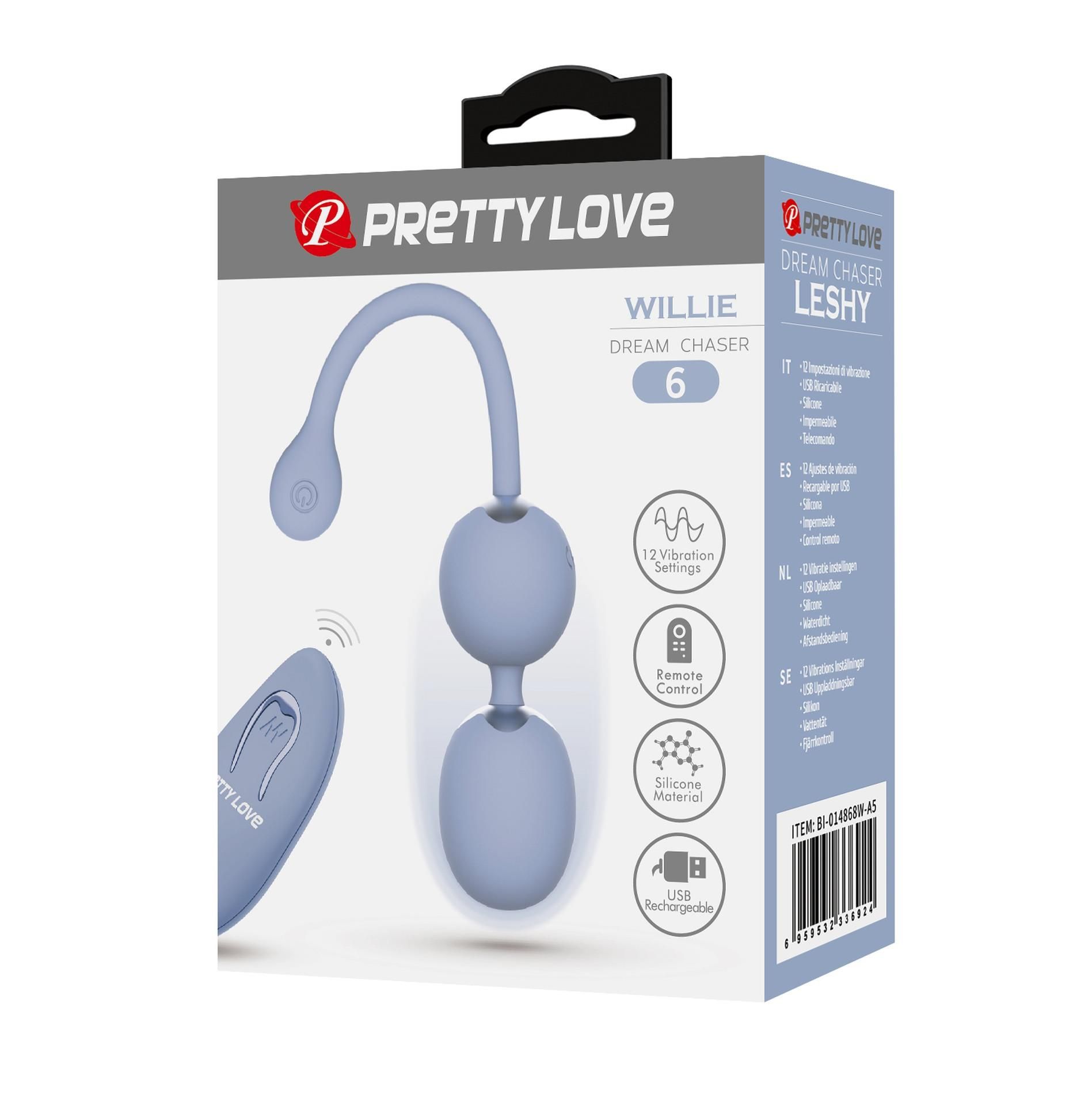 Вагинальные шарики Pretty Love Willie, 20,5 см (голубой)