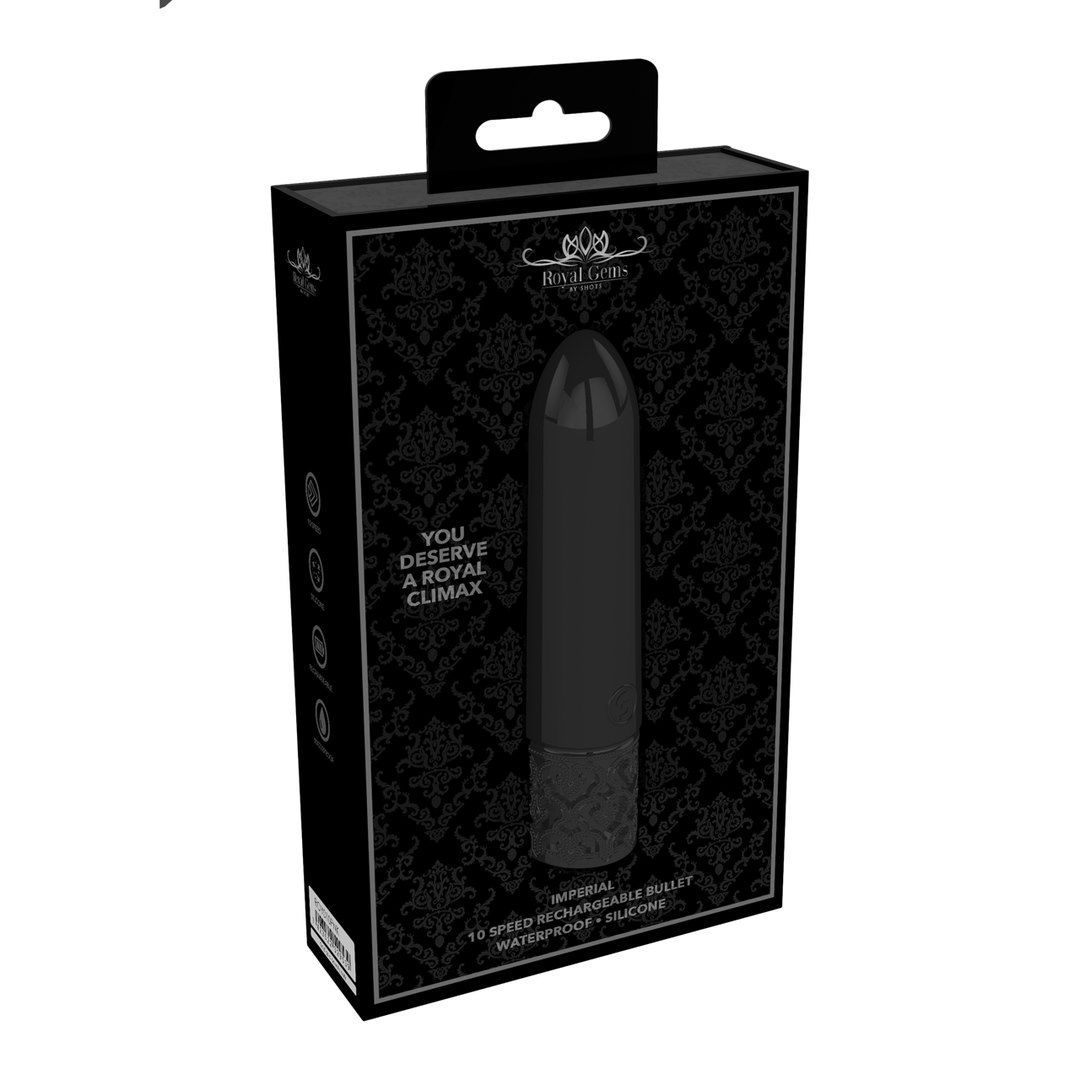 Мини-вибратор Royal Gems Imperial, 10 см (черный)