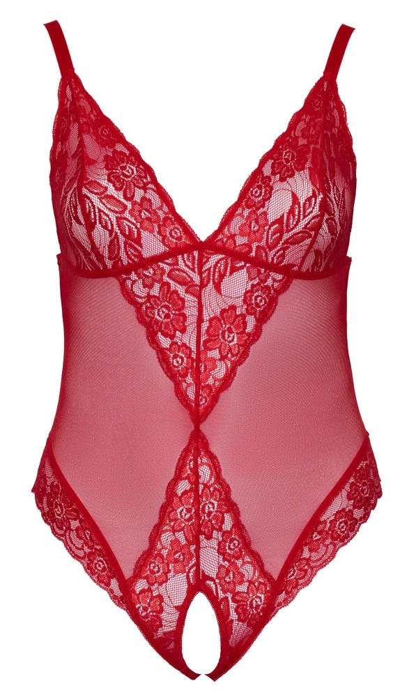 Боди Cottelli Curves otwarte, 4XL (красный)