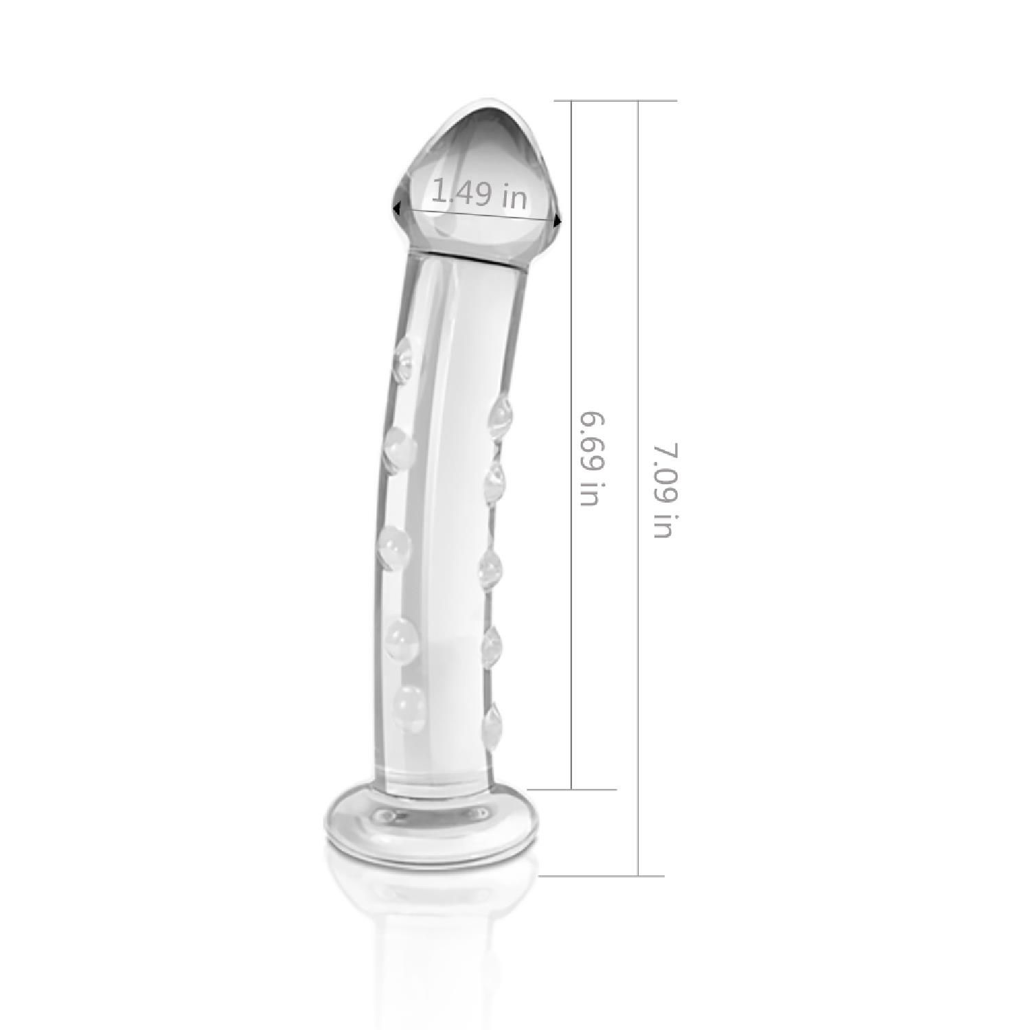 Скляний фалоімітатор LoveToy Glass Romance, 18 см (прозорий)