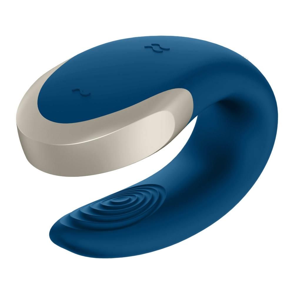 Вібратор для пар Satisfyer Double Love, 8,6 см (синій)