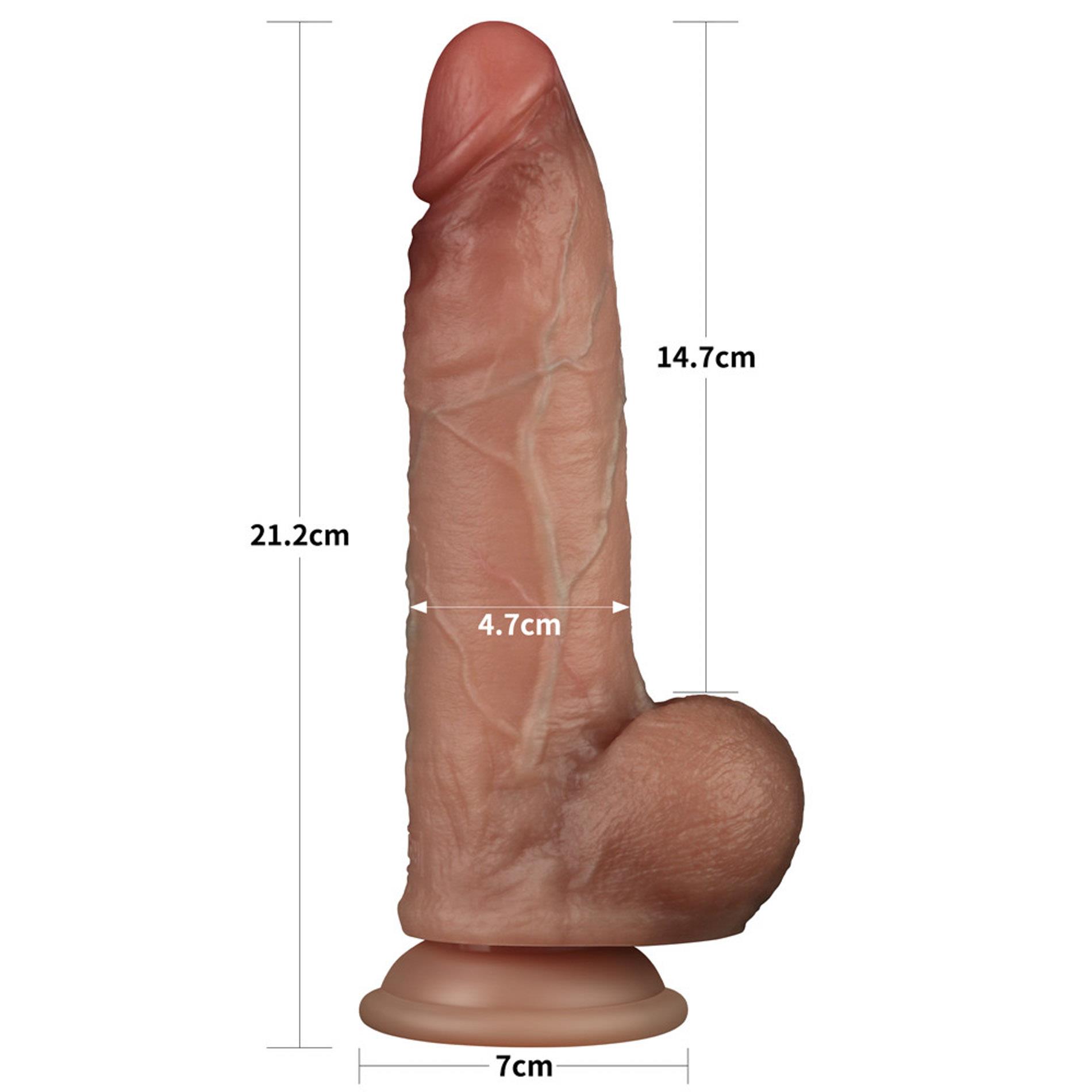 Фаллоимитатор Lovetoy Sliding Skin Pro 8.5”, 21.5 см (коричневый)