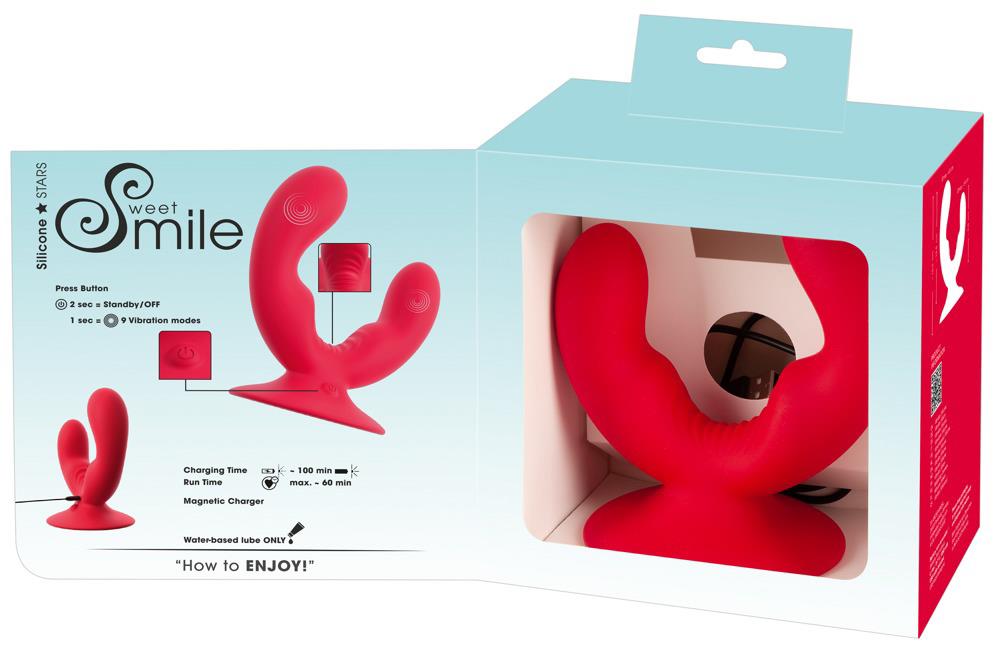 Вибратор Sweet Smile Dual, 15 см (красный)