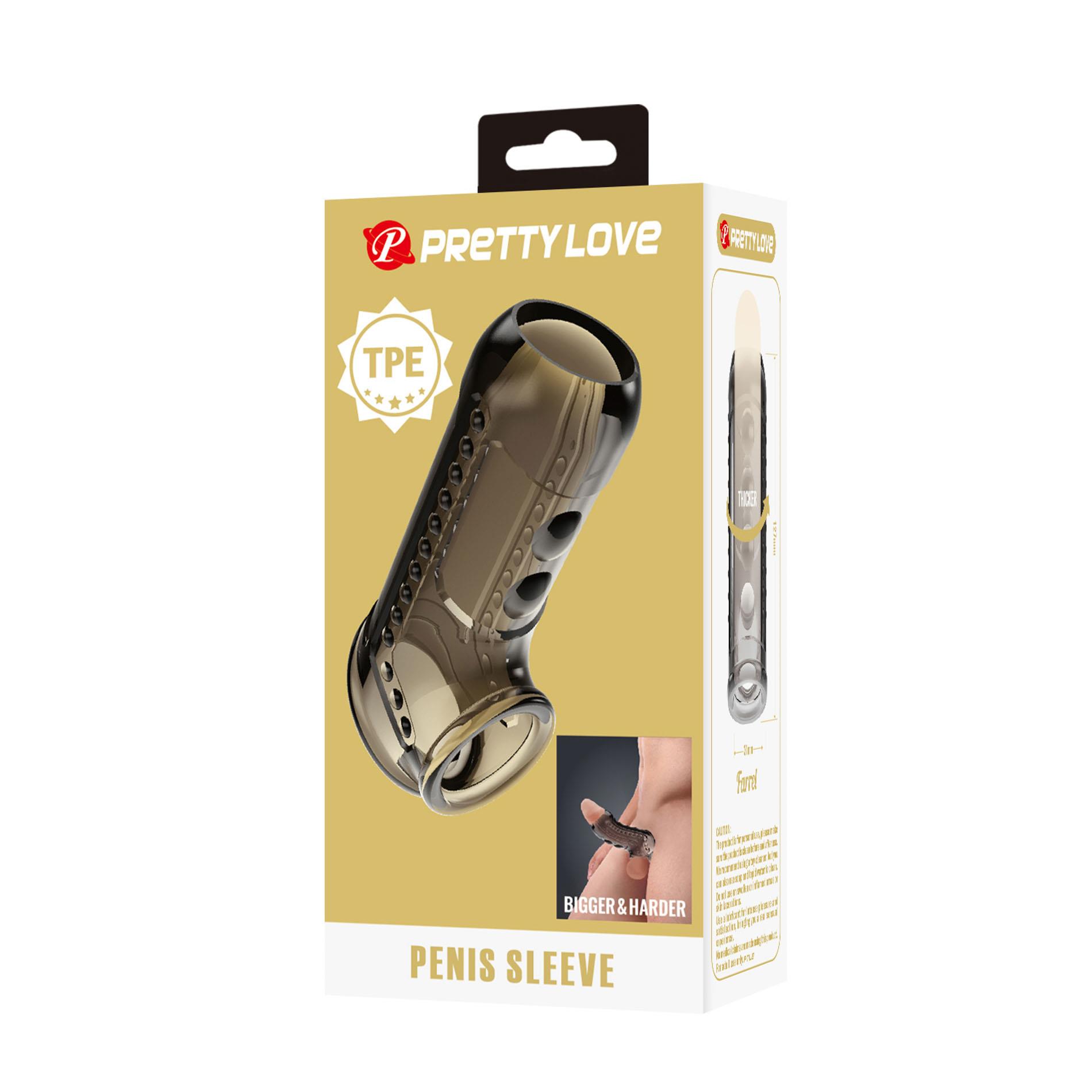 Насадка на пенис Pretty Love Penis Sleeve Clear Long, 12.7 см (серый)
