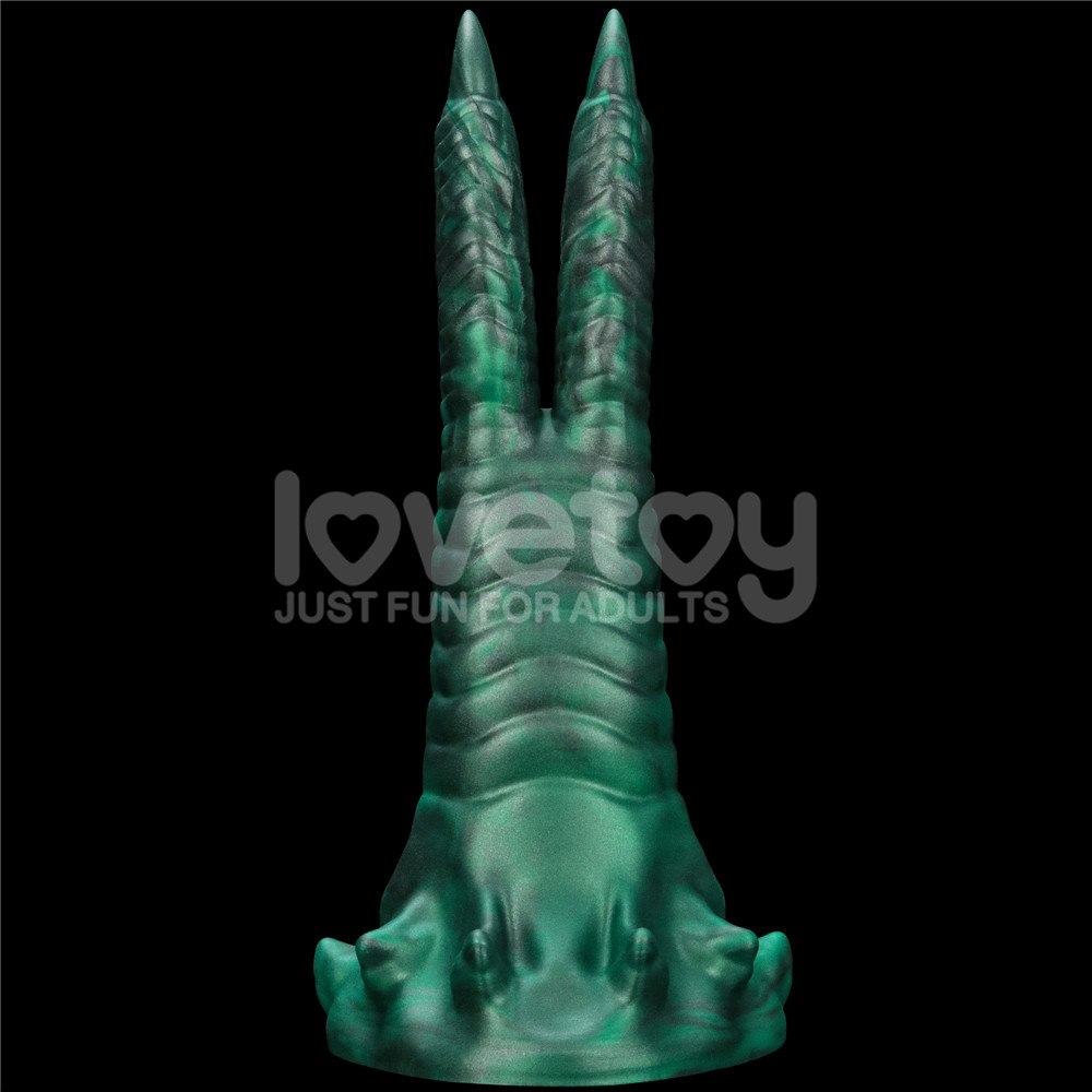 Вибратор Double-Claw Savage Charm, 19.4 см (зеленый)