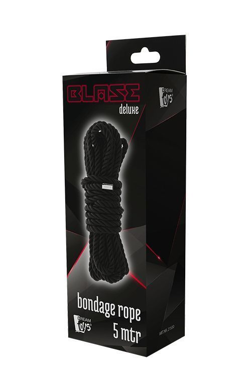 Верёвка для бондажа Blaze Deluxe Bondage Rope, 5 м (черный)