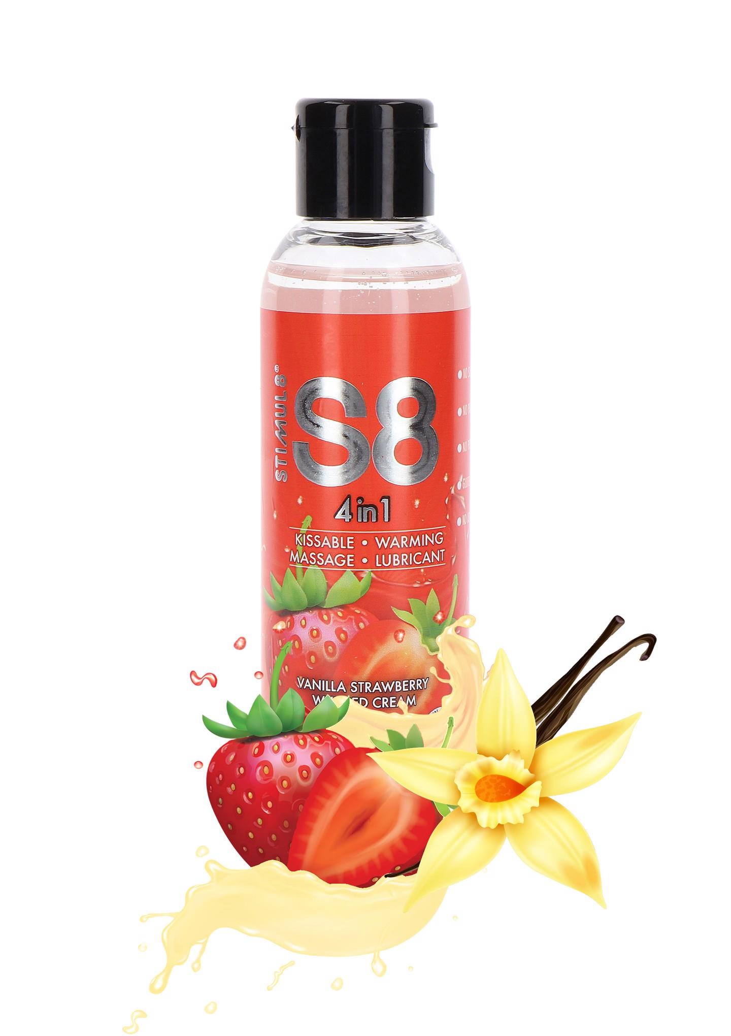 Lubrykant Stimul8 S8 4-in-1 Dessert Lube Strawberry, 125 ml