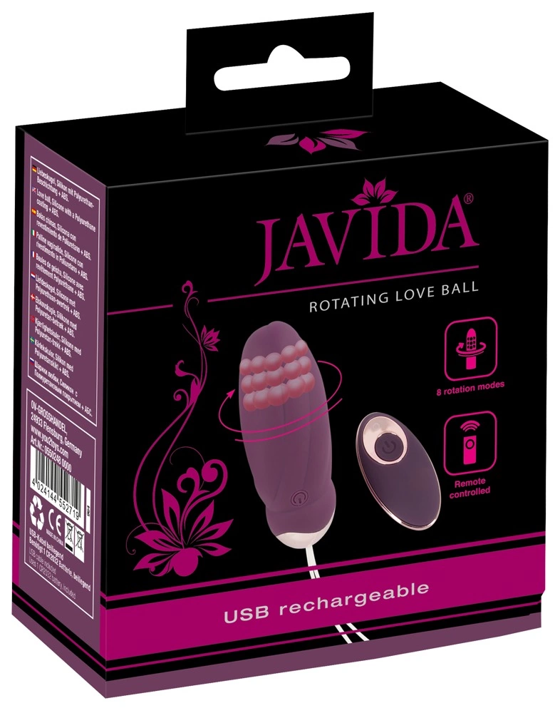 Виброяйцо Javida Rotating Love Ball, 18.5 см (фиолетовый)