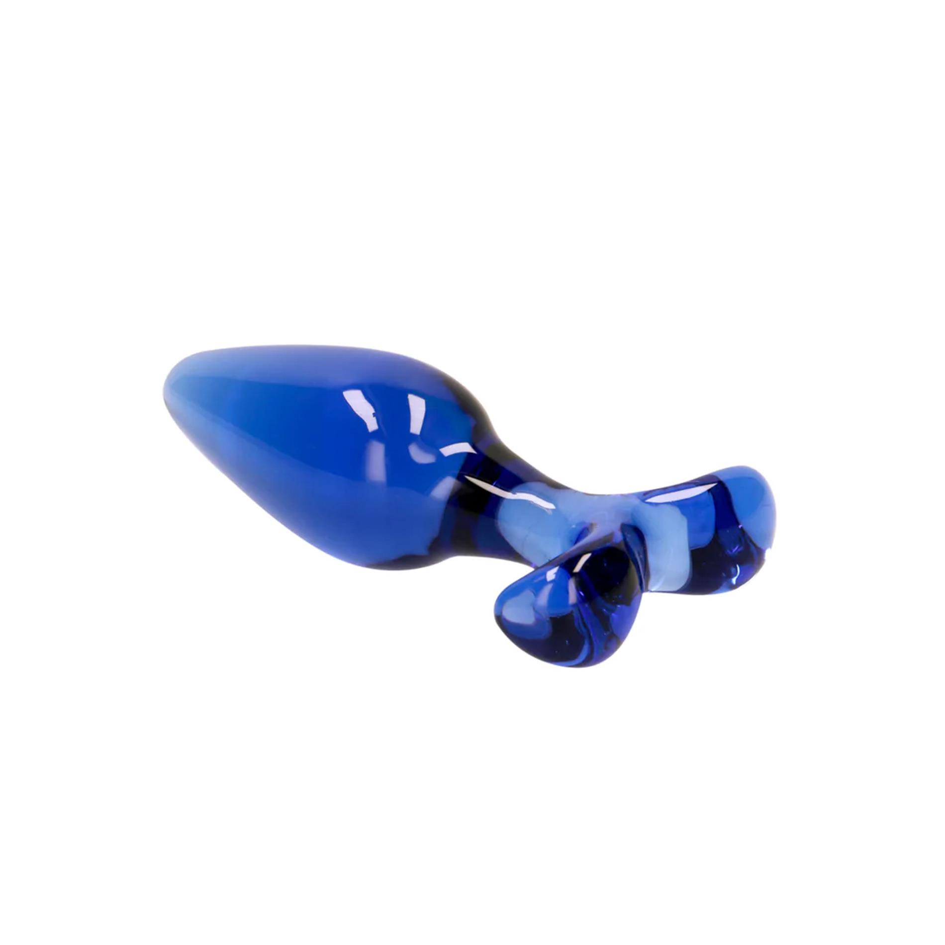Korek analny Chrystalino Expert Glass Butt Plug, 11.5 cm (niebieski)
