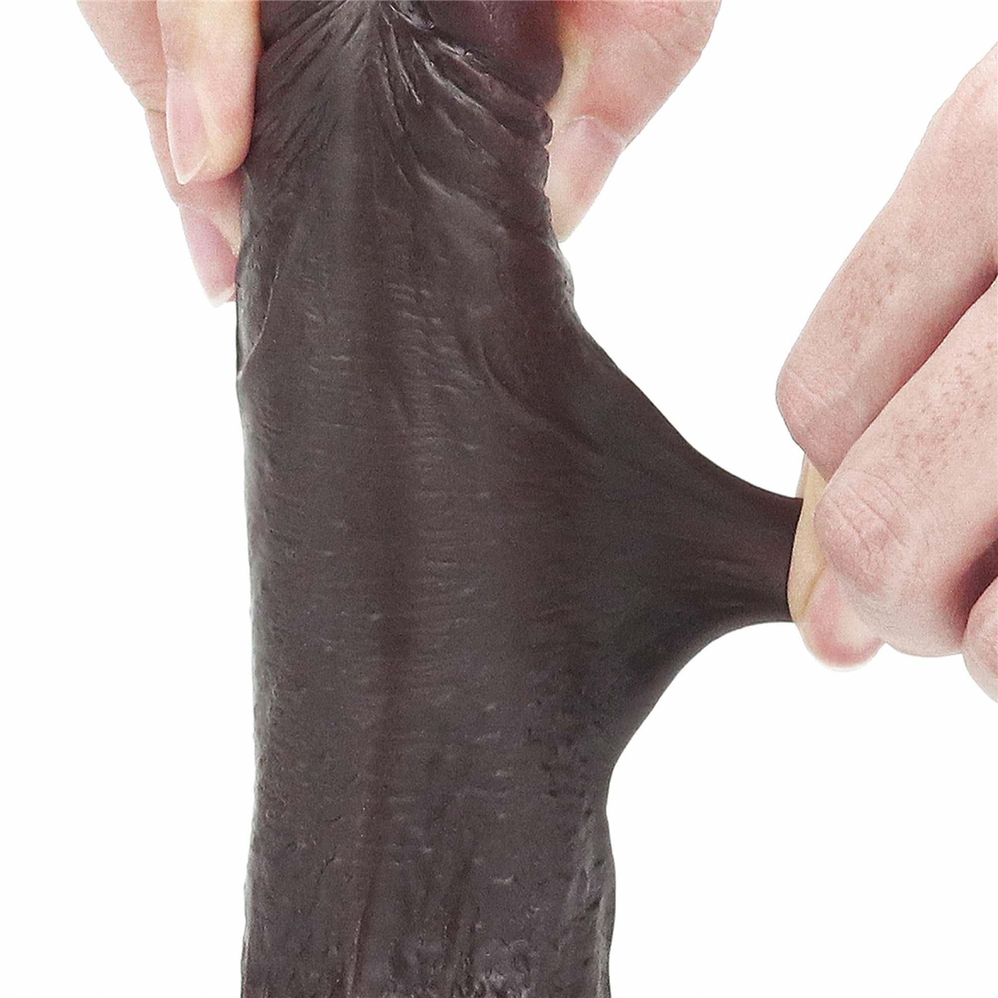 Фаллоимитатор с присоской LoveToy Sliding-Skin Dildo 7, 17,5 см (коричневый)