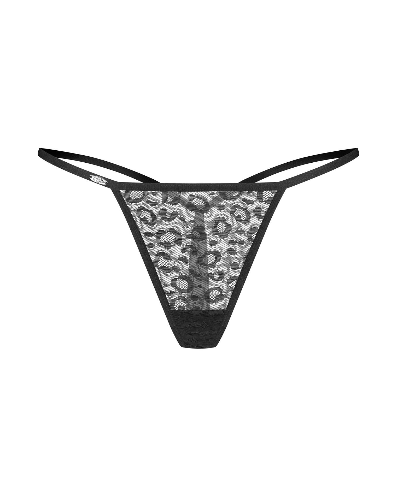 Комплект стрингов Obsessive Clara S/M, 2 шт (черный)