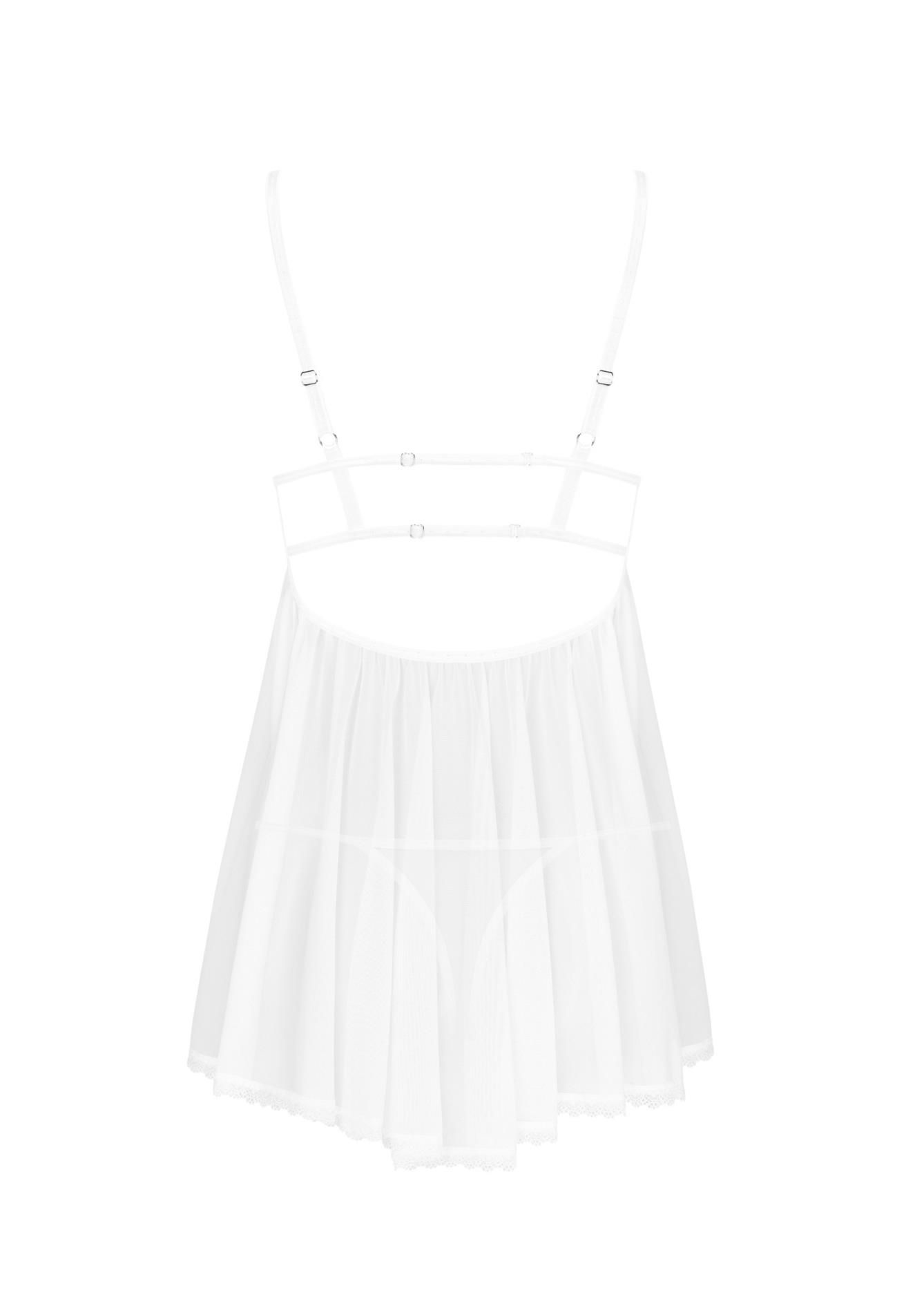 Seksowna koronkowa babydoll & stringi Obsessive Heavenlly M/L (biały)