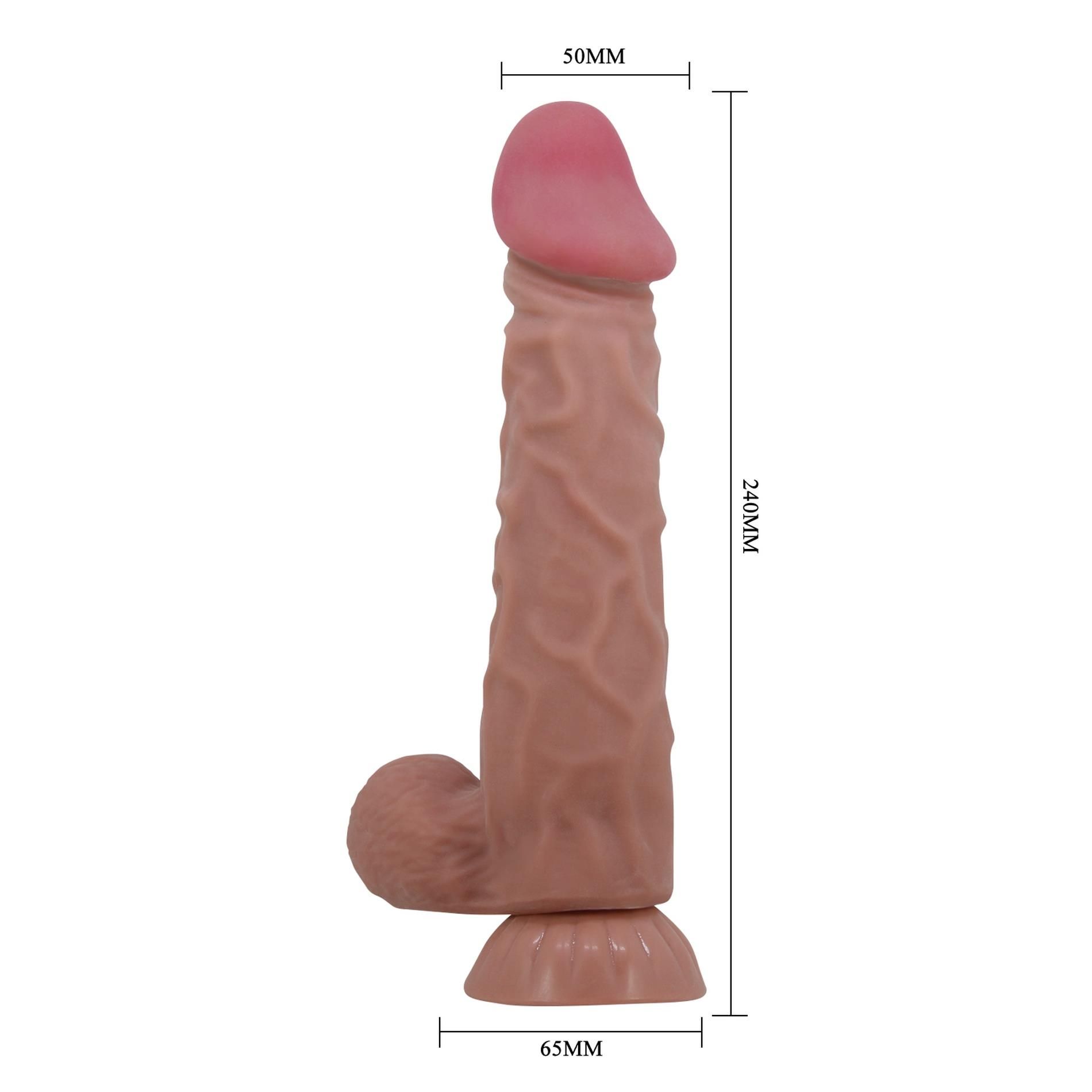 Фаллоимитатор Baile Sliding Skin Bendable 9,4'', 24 см (коричневый)