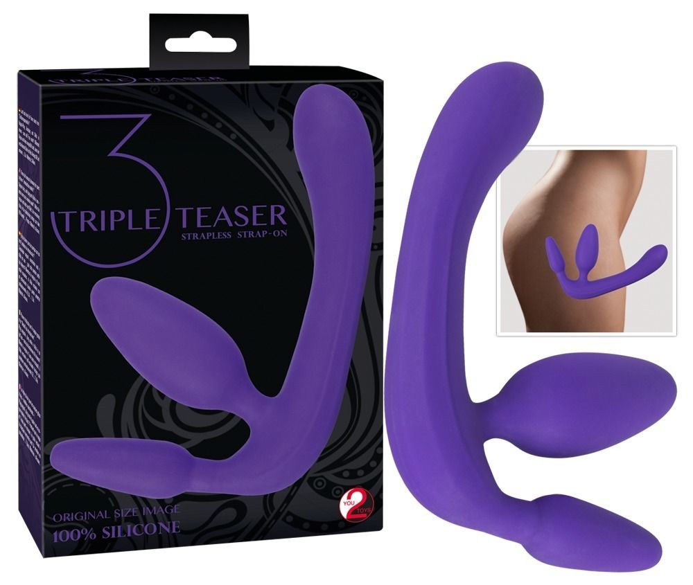 Страпон Triple Teaser Strapless Strap-On, 20 см (фиолетовый)