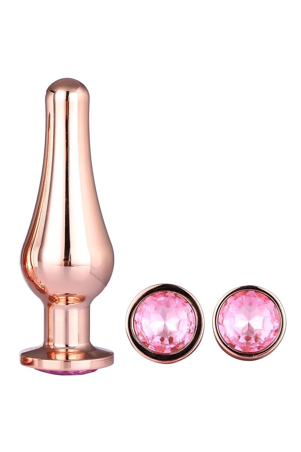 Korek analny Gleaming Love Pleasure Plug Set, 3 szt (różowy)
