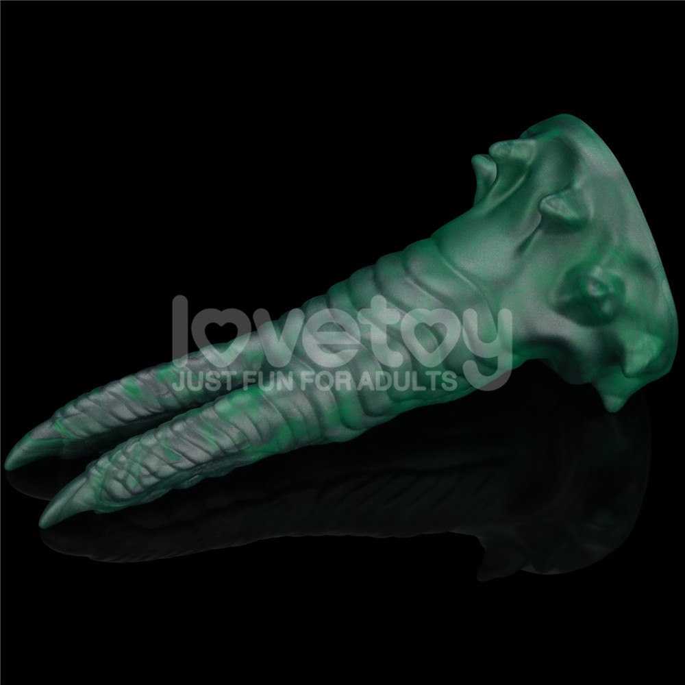 Вибратор Double-Claw Savage Charm, 19.4 см (зеленый)