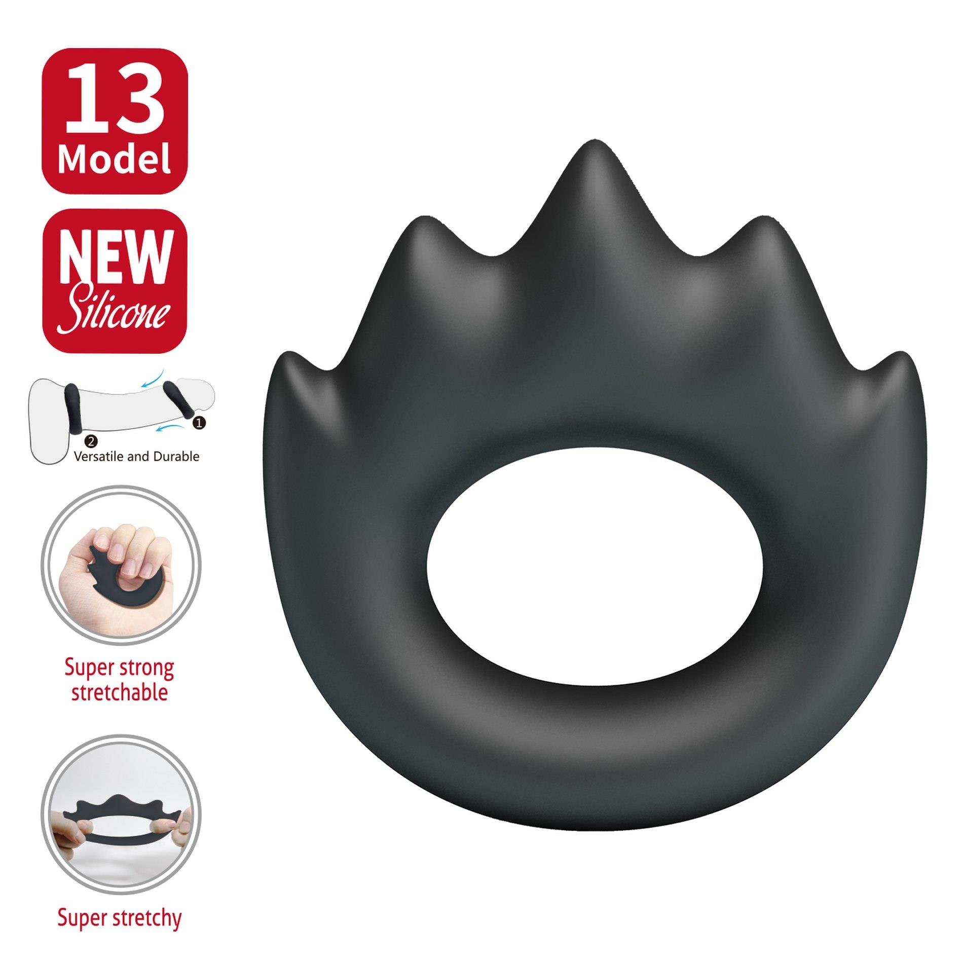 Эрекционное кольцо Crazy Bull Habert, 6.5 см (черный)