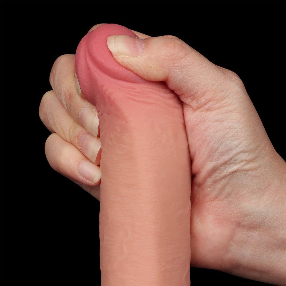 Фаллоимитатор LoveToy Sliding-Skin Dual Layer Dong, 22 см (телесный)