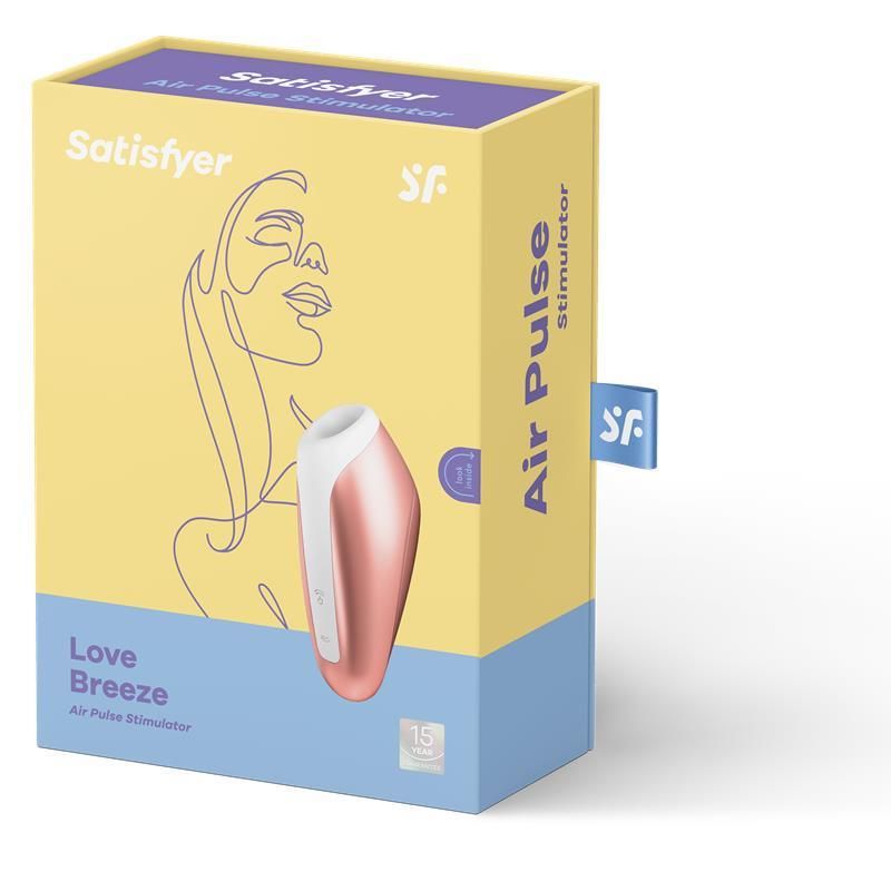 Вакуумный стимулятор клитора с вибрацией Satisfyer Love Breeze (оранжевый)