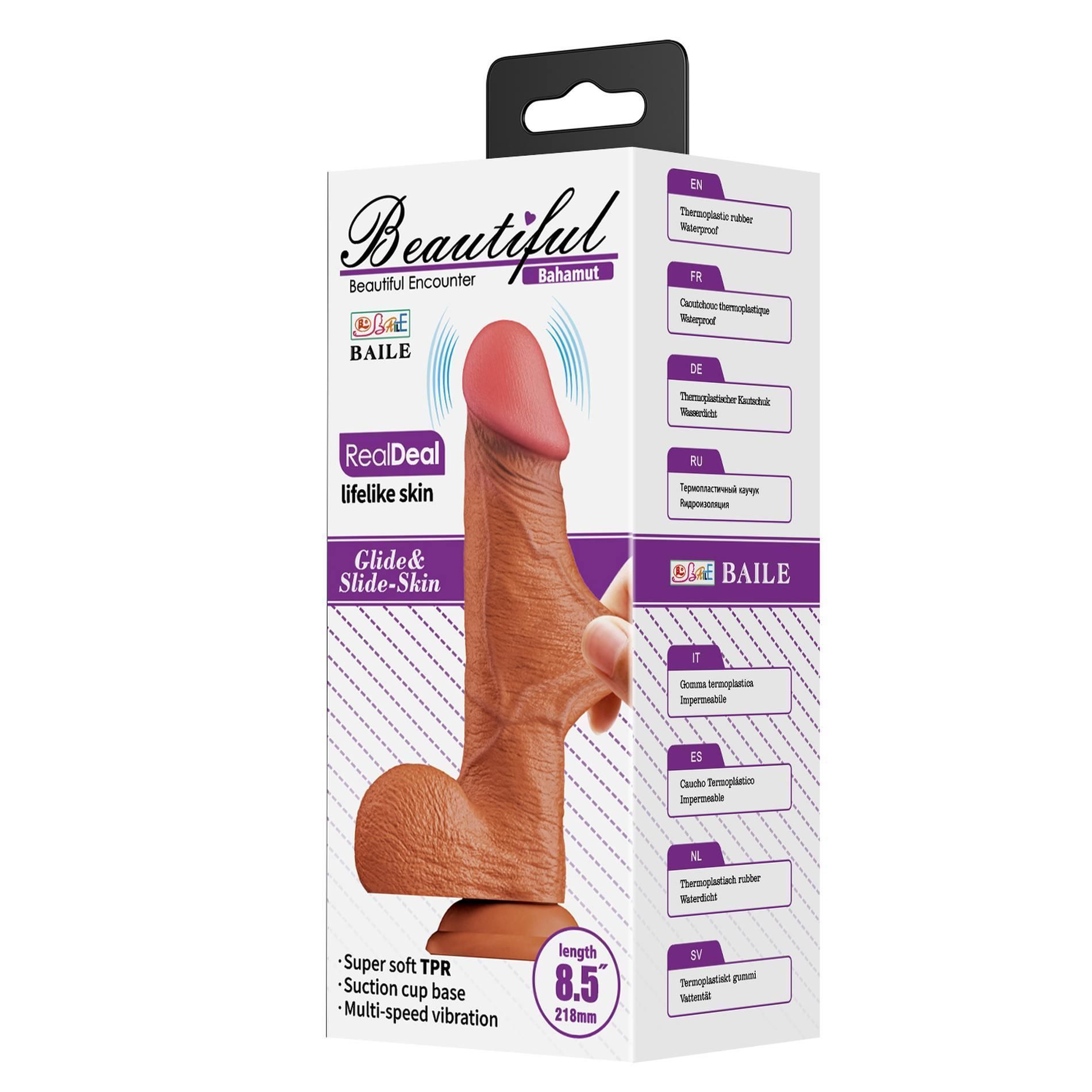 Вибратор Baile Bendable Bahamut 8,5", 21.8 см (телесный)