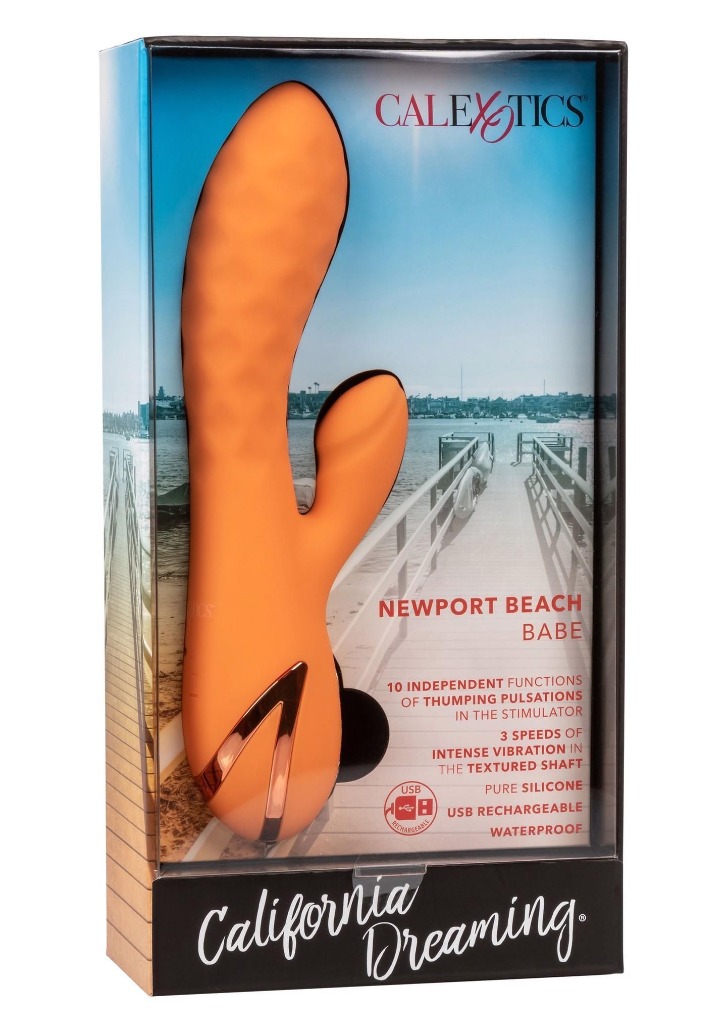 Вибратор-кролик Calexotics Newport Beach Babe, 21.5 см (оранжевый)