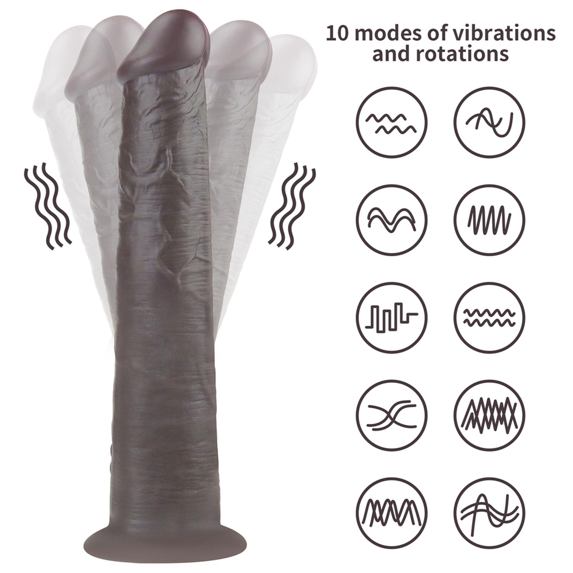 Вибратор Lovetoy Dual-Layered Silicone Nature Cock 10'', 25.3 см (черный)