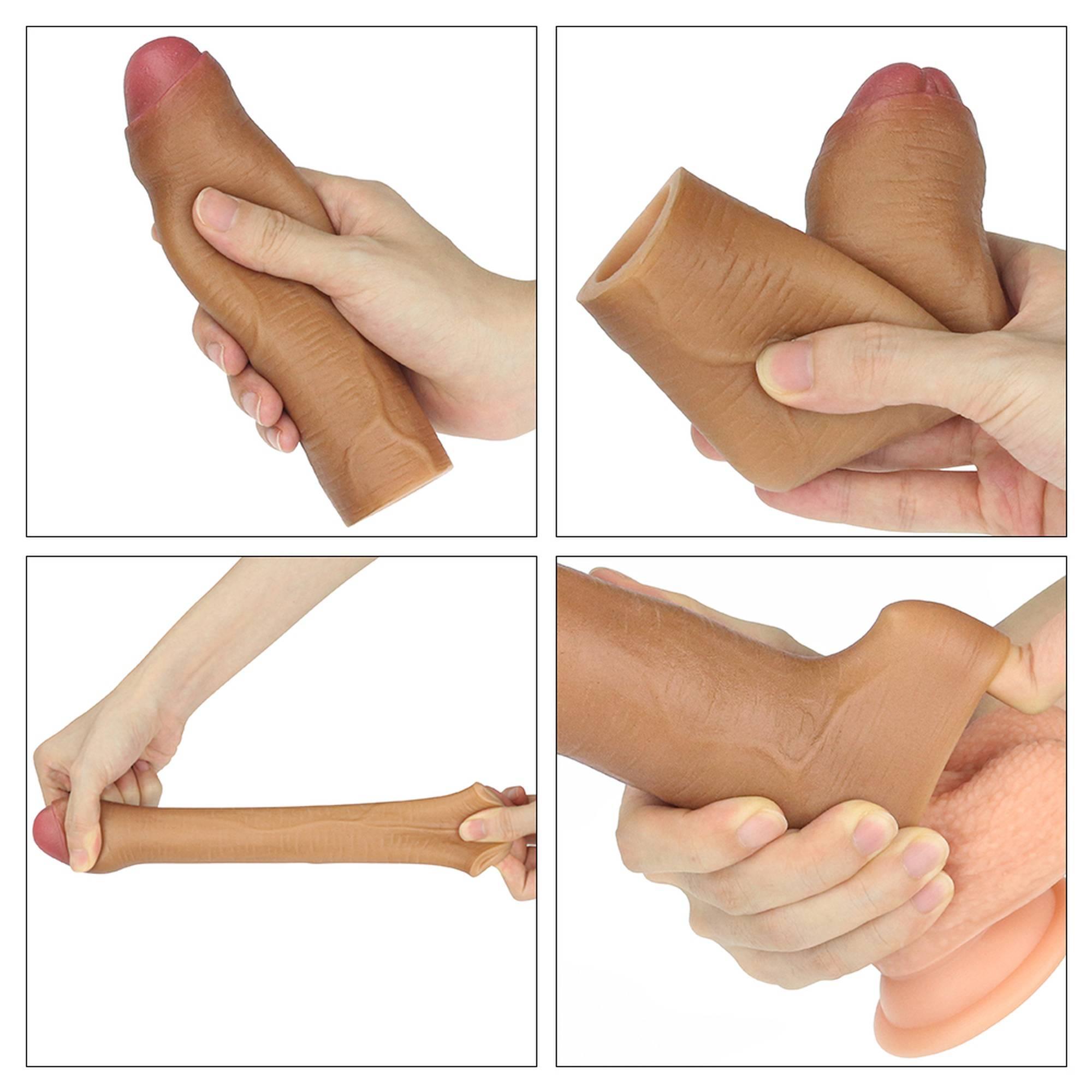 Насадка на пенис Revolutionary Silicone Nature Extender Add 1", 16.5 см (коричневый)