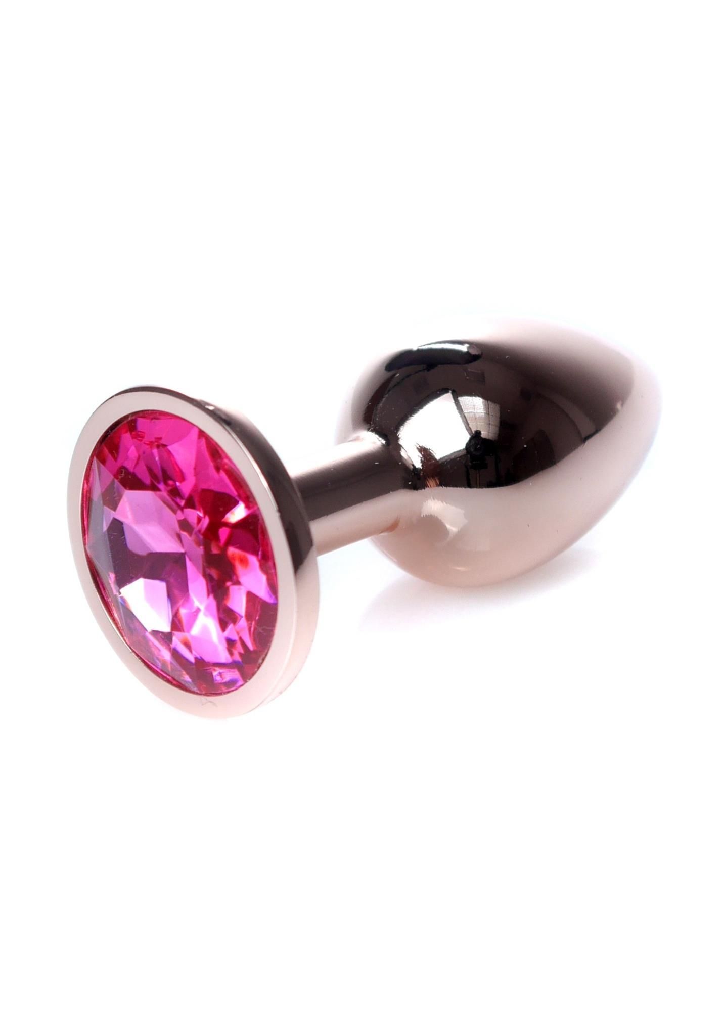 Анальна пробка з кристалом B - Series HeavyFun Plug-Jewellery, 7 см (рожевий)