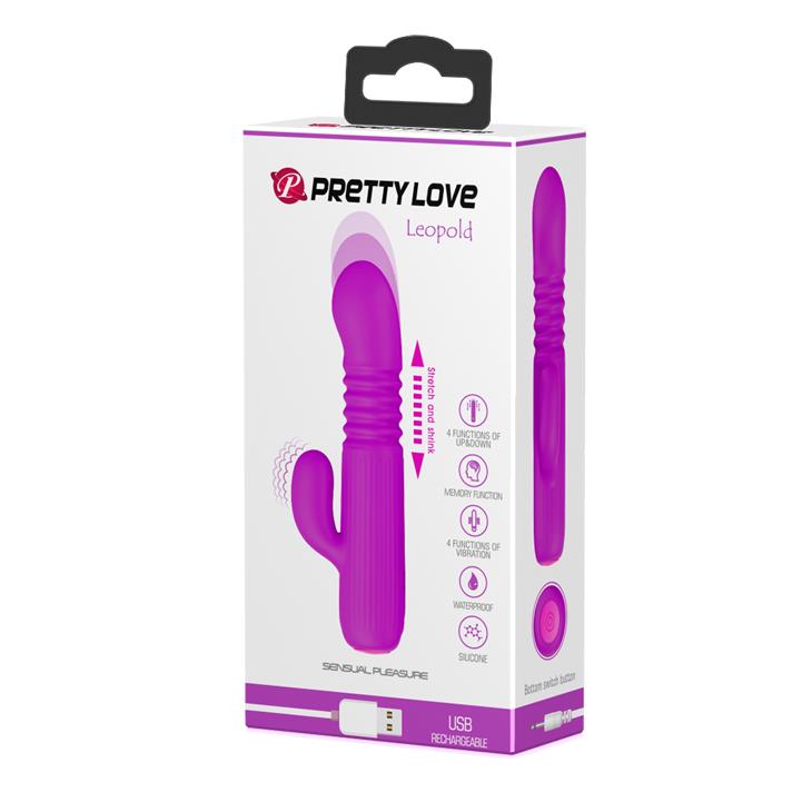 Вибратор-кролик Pretty Love Domenico, 15.5 см (фуксия)