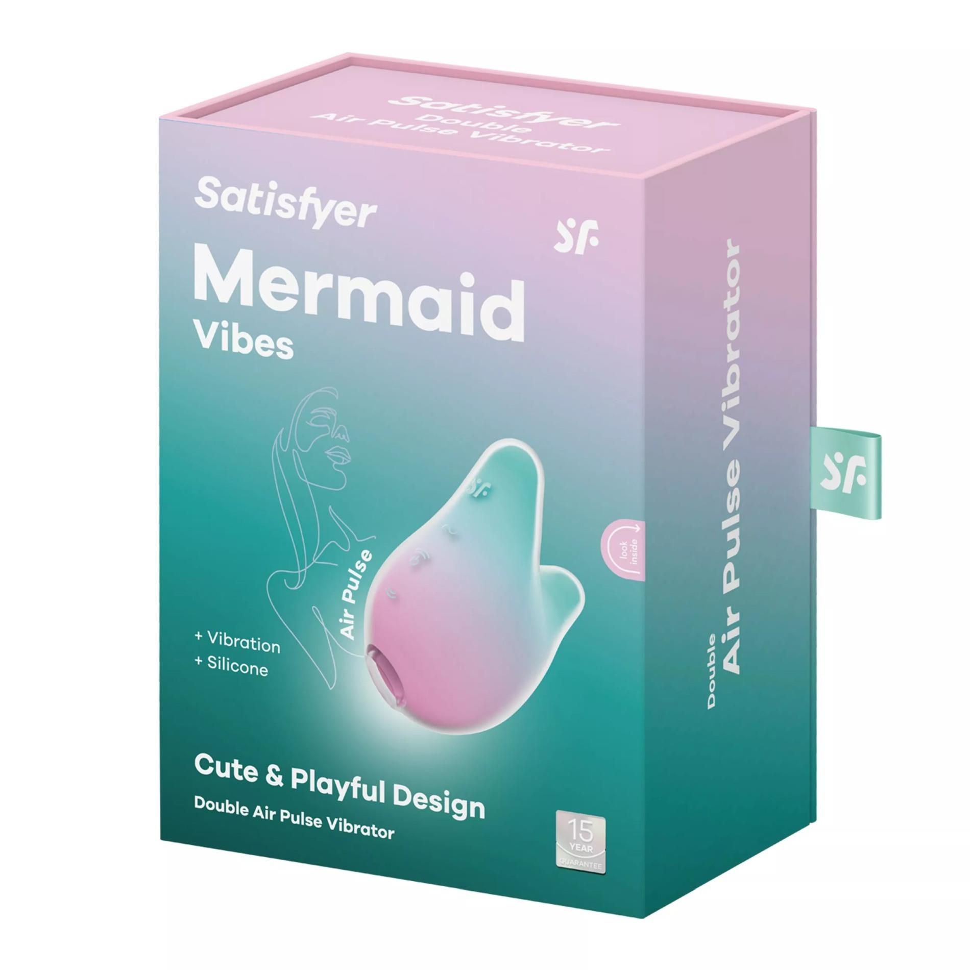 Вакуумный стимулятор клитора с вибрацией Satisfyer Mermaid Vibes (мятный)