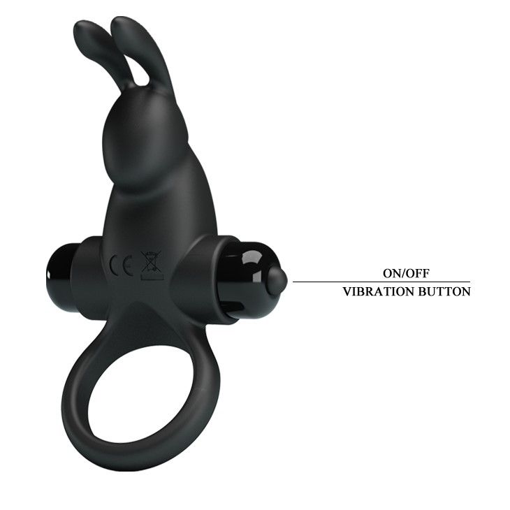 Ерекційне кільце Pretty Love Vibrant Penis Ring I, 11,3 см (чорний)