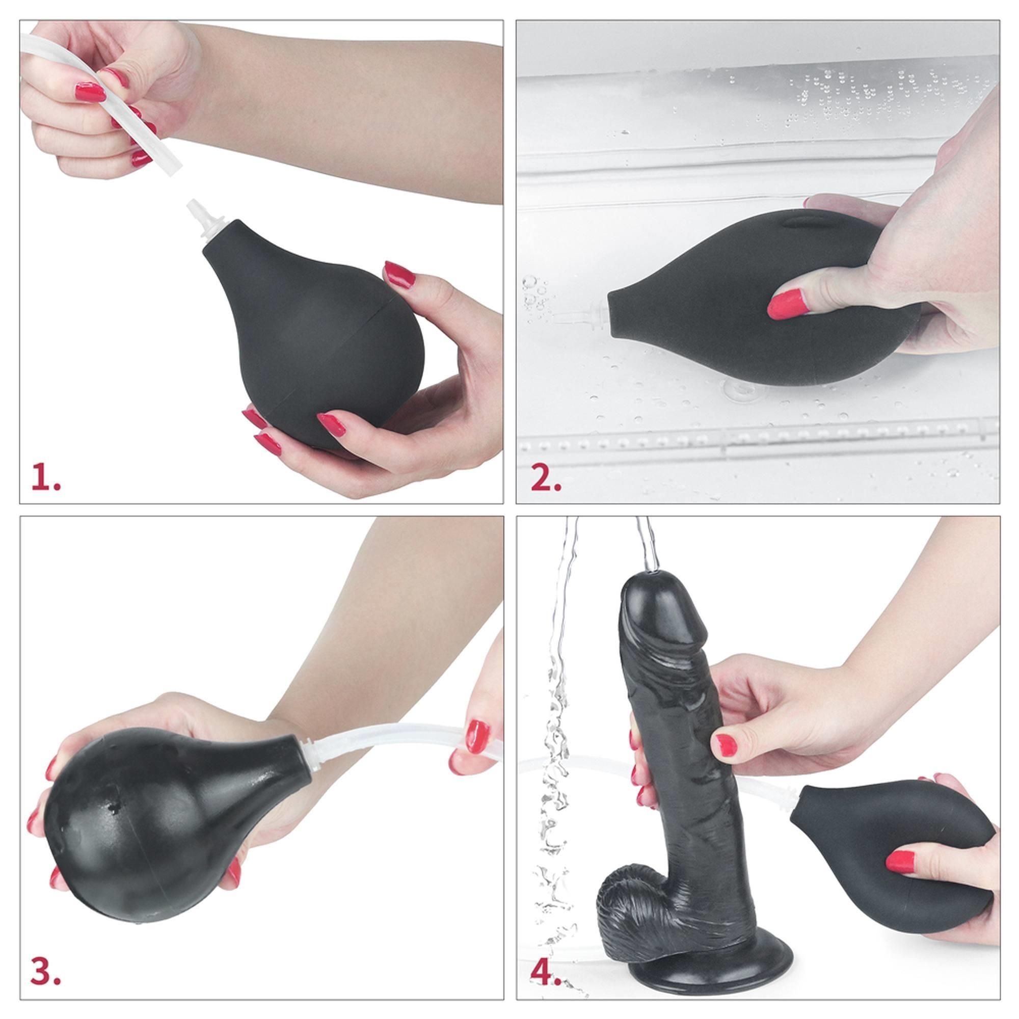 Фаллоимитатор LoveToy Squirting 11'', 28 см (чёрный)