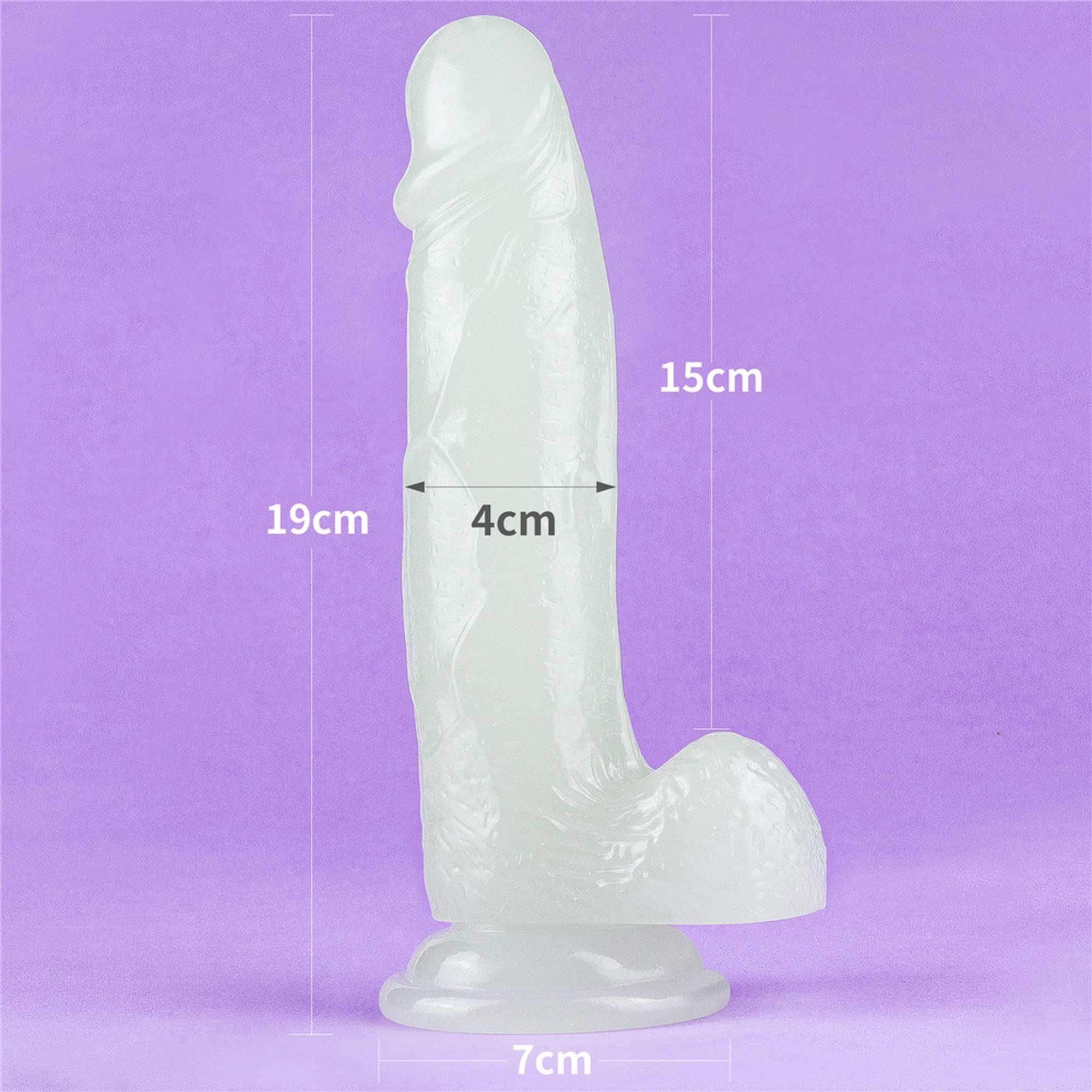Неоновый фаллоимитатор LoveToy Lumino Play, 19 см (голубой)
